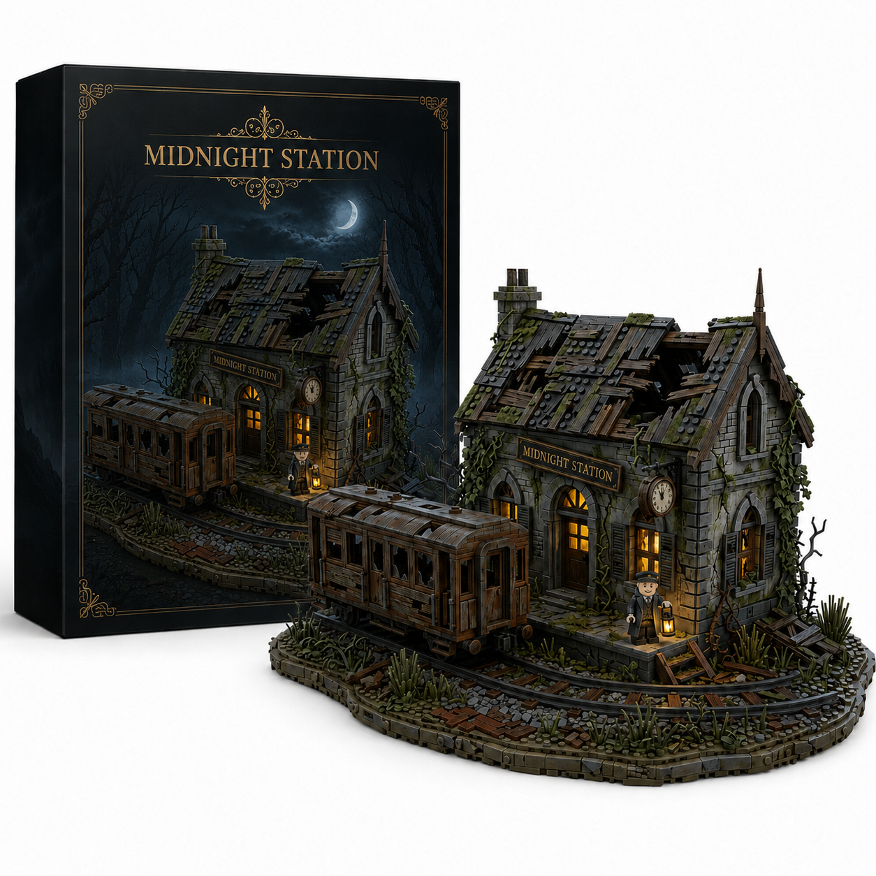 Midnight Abandoned Station Building Set