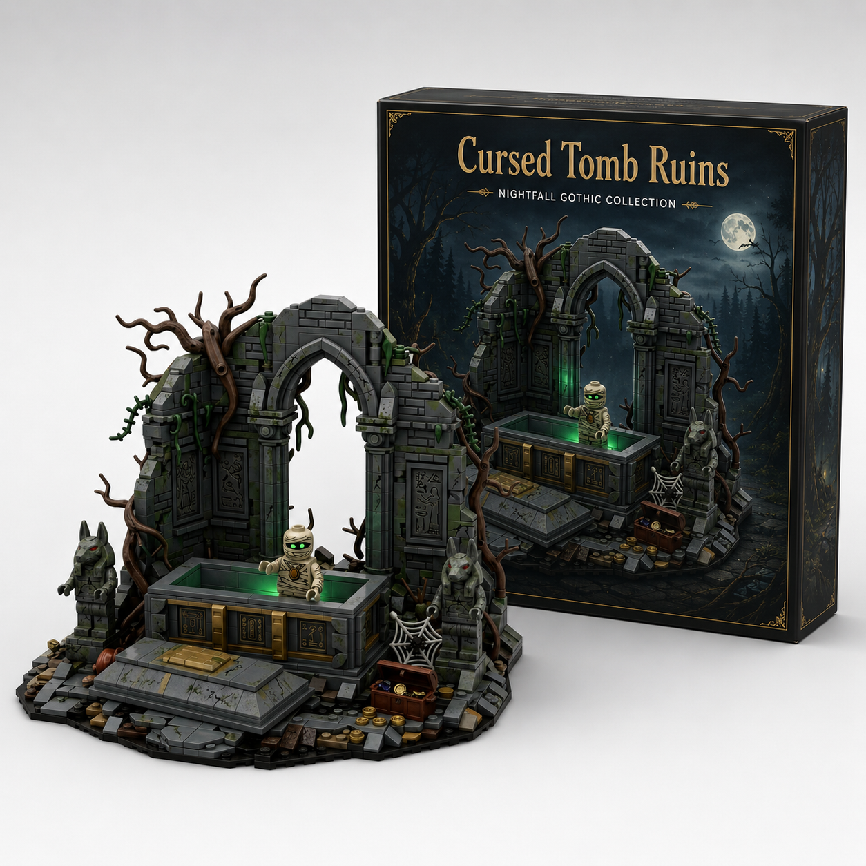 Cursed Tomb Ruins Mummy Awakening Display Building Set