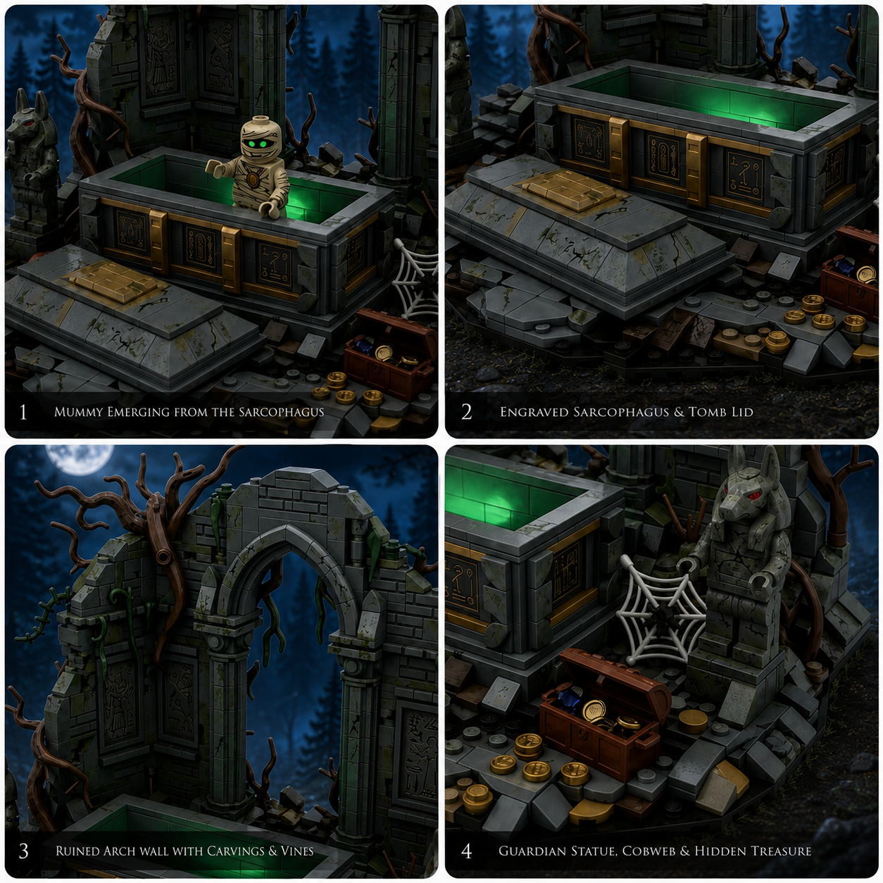Cursed Tomb Ruins Mummy Awakening Display Building Set