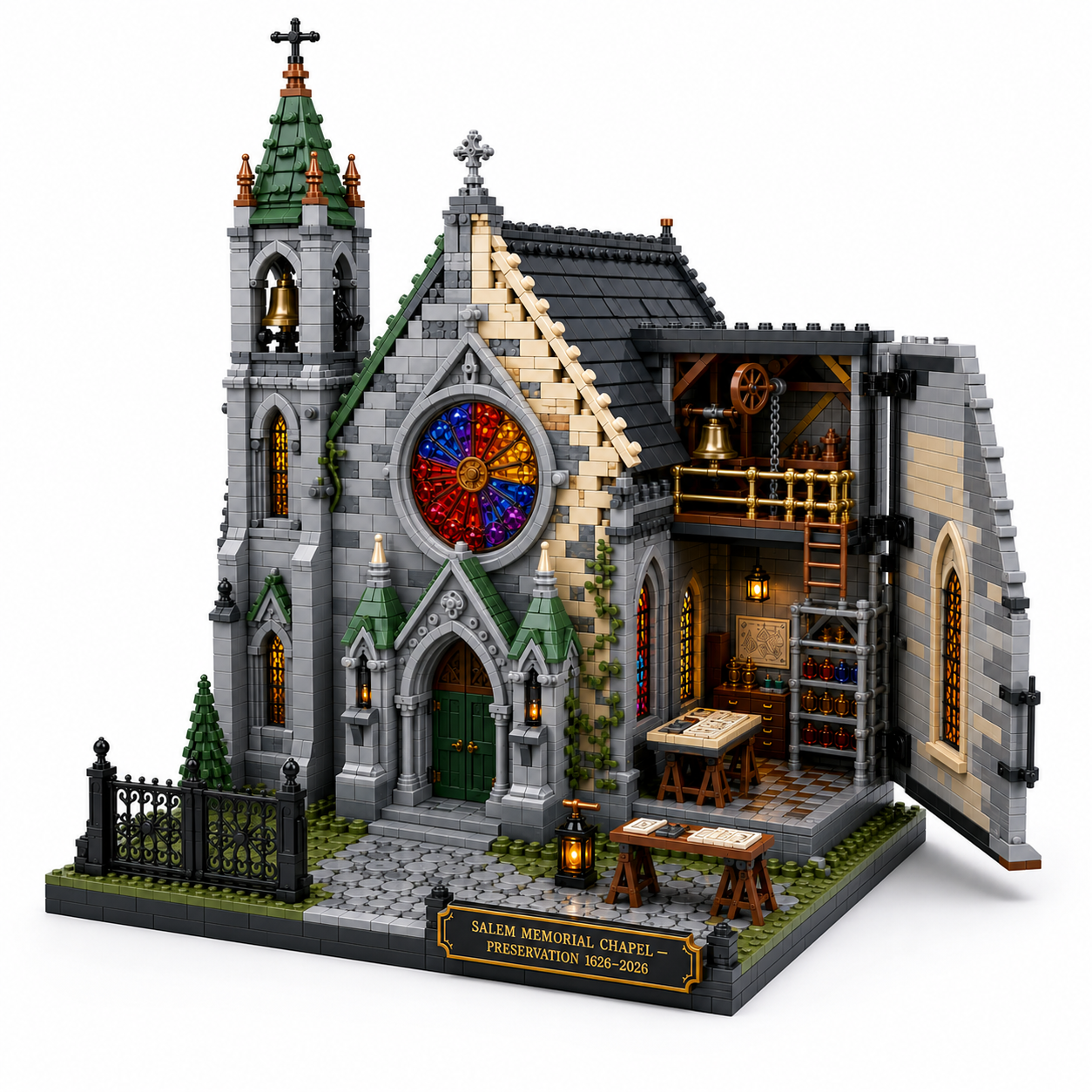 SALEM 400 THE MEMORIAL CHAPEL RESTORATION Historic Heritage Collector Building Set
