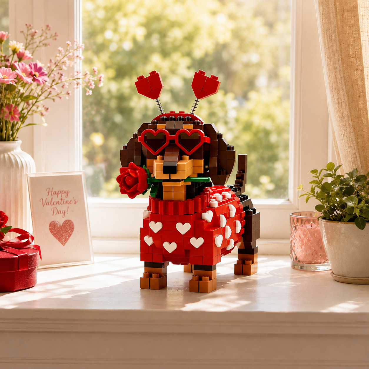 Valentine's Dachshund Love Building Set