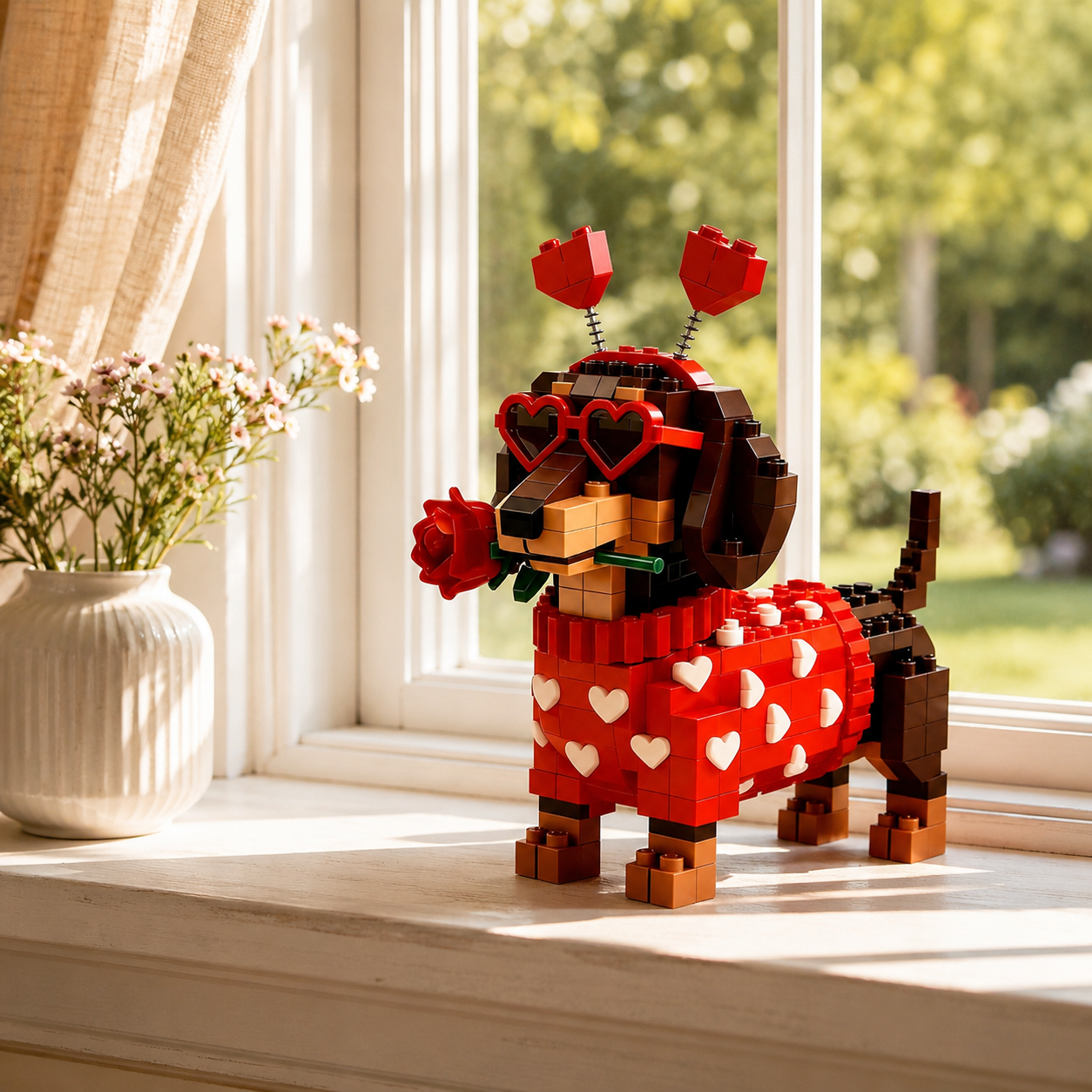 Valentine's Dachshund Love Building Set