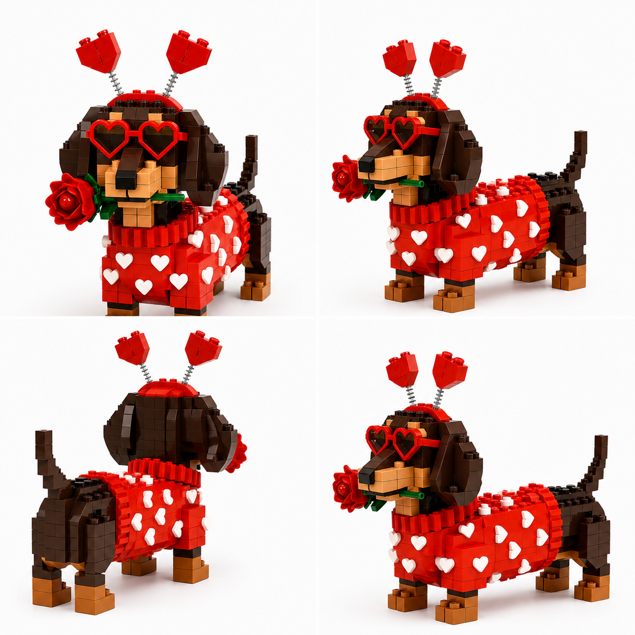 Valentine's Dachshund Love Building Set