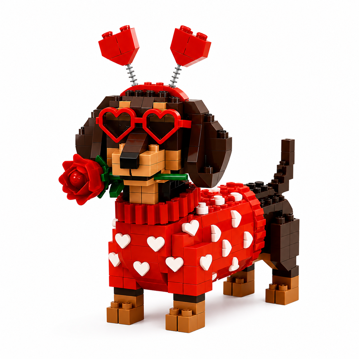 Valentine's Dachshund Love Building Set