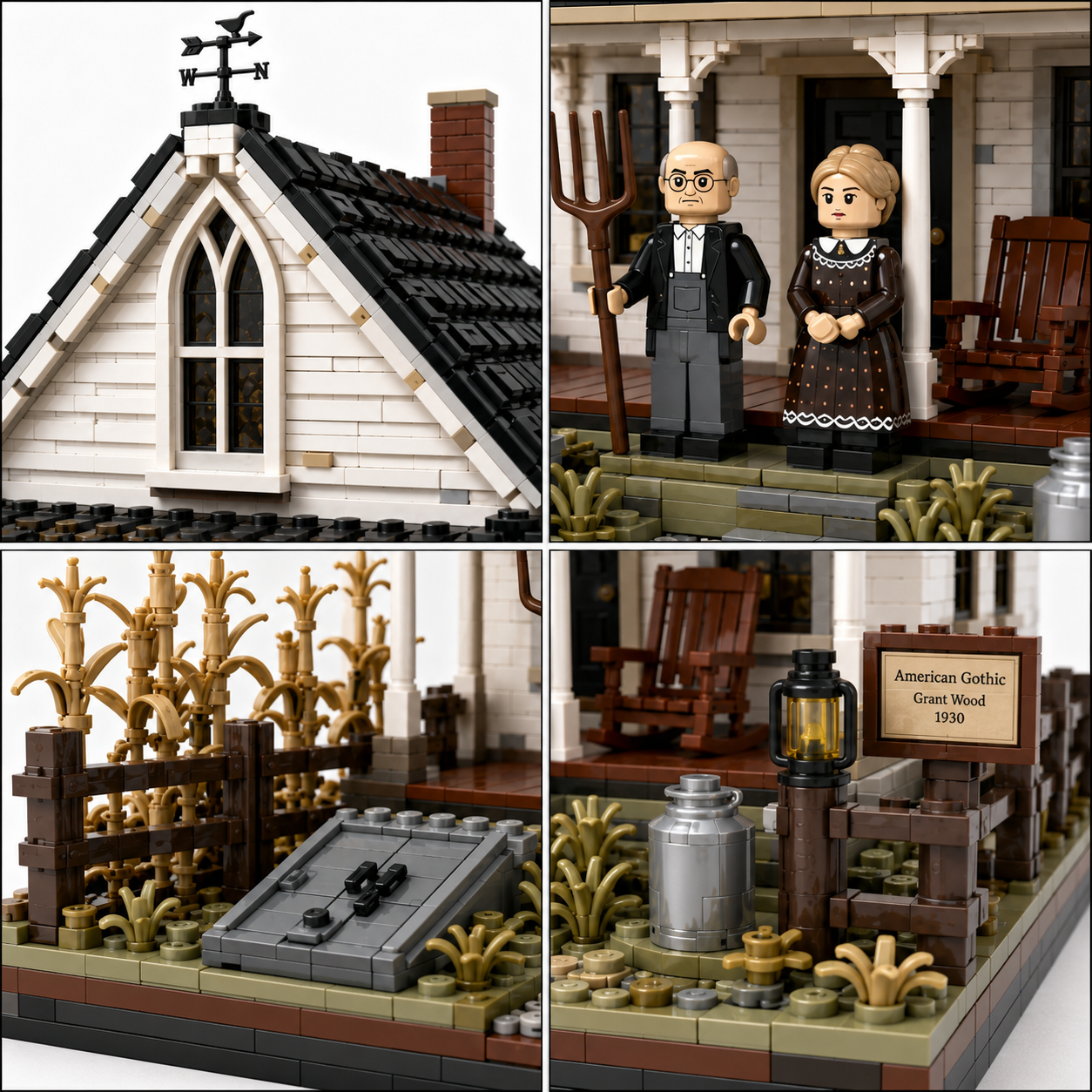American Gothic Farmhouse Collector Building Set