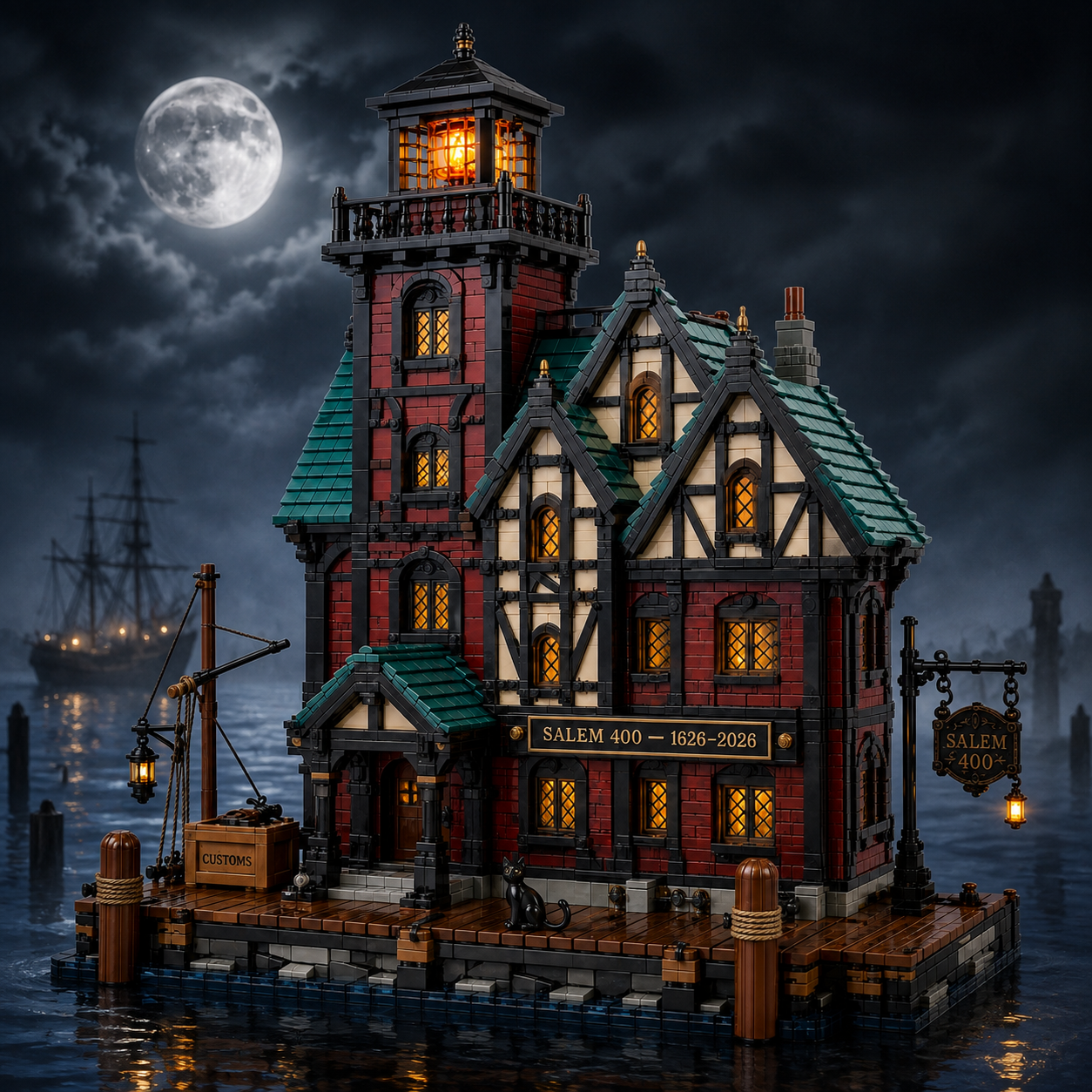Salem 400 — Historic Custom House & Harbor Light Collector Building Set