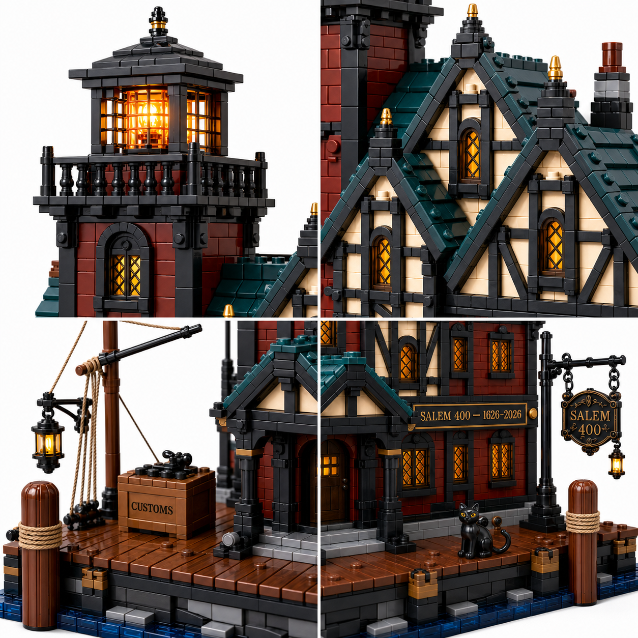 Salem 400 — Historic Custom House & Harbor Light Collector Building Set