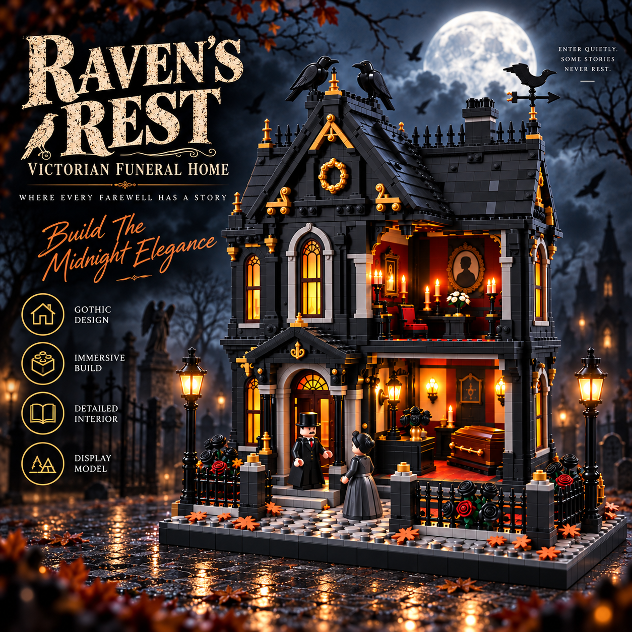 Raven’s Rest Victorian Funeral Home Collector Building Set