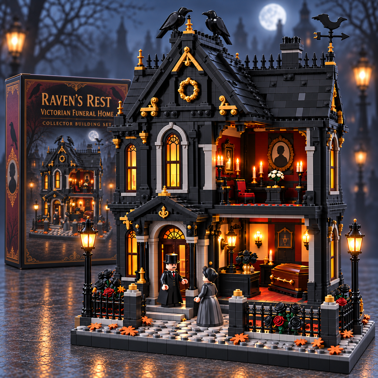 Raven’s Rest Victorian Funeral Home Collector Building Set