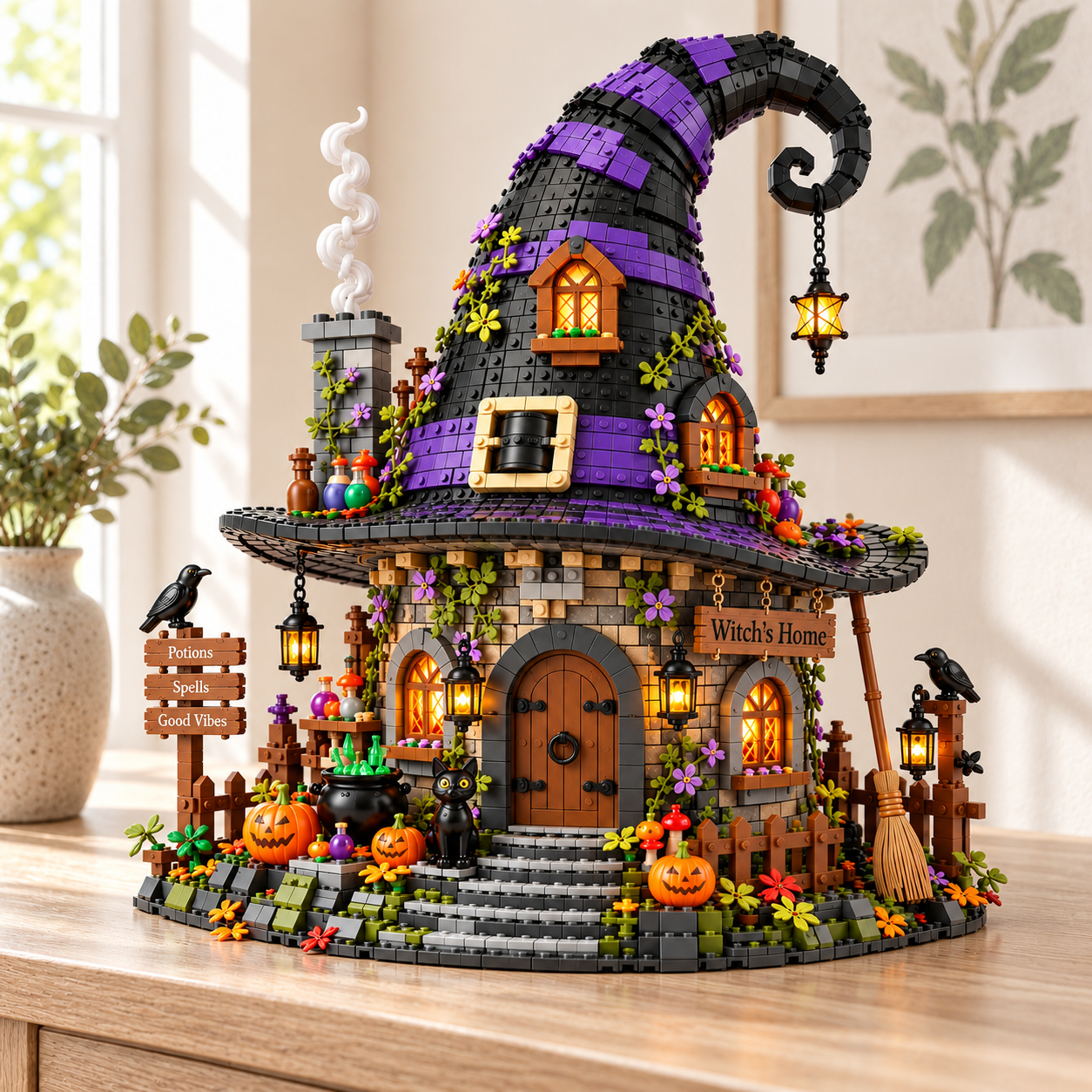 Witch’s Hat Cottage Halloween Building Set