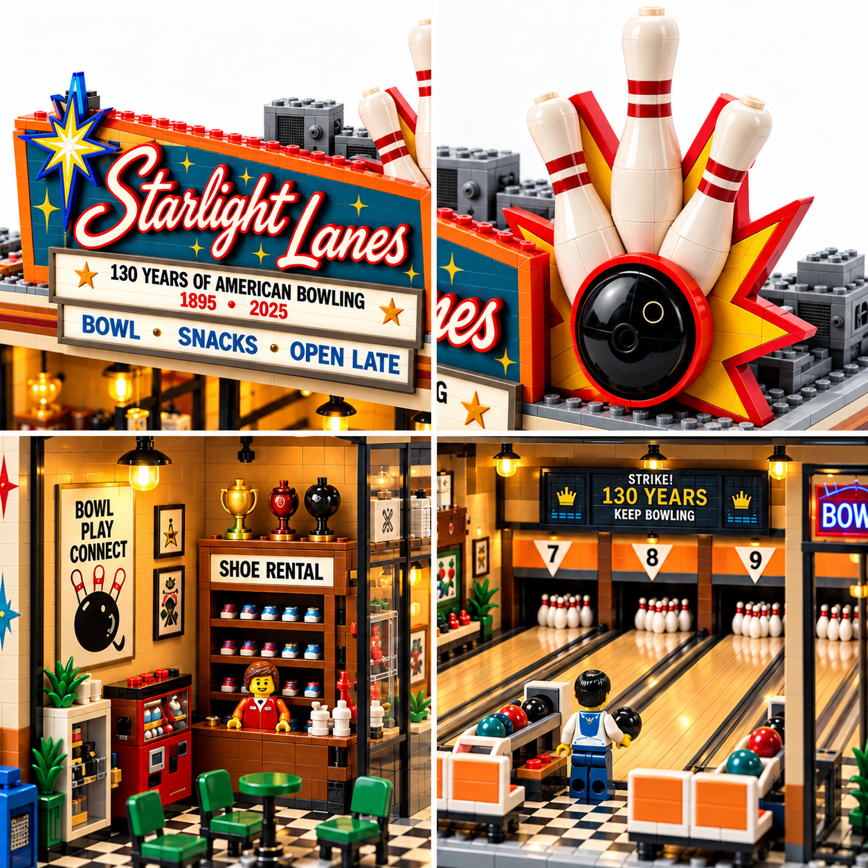 Starlight Lanes 130th Anniversary American Bowling Building Set
