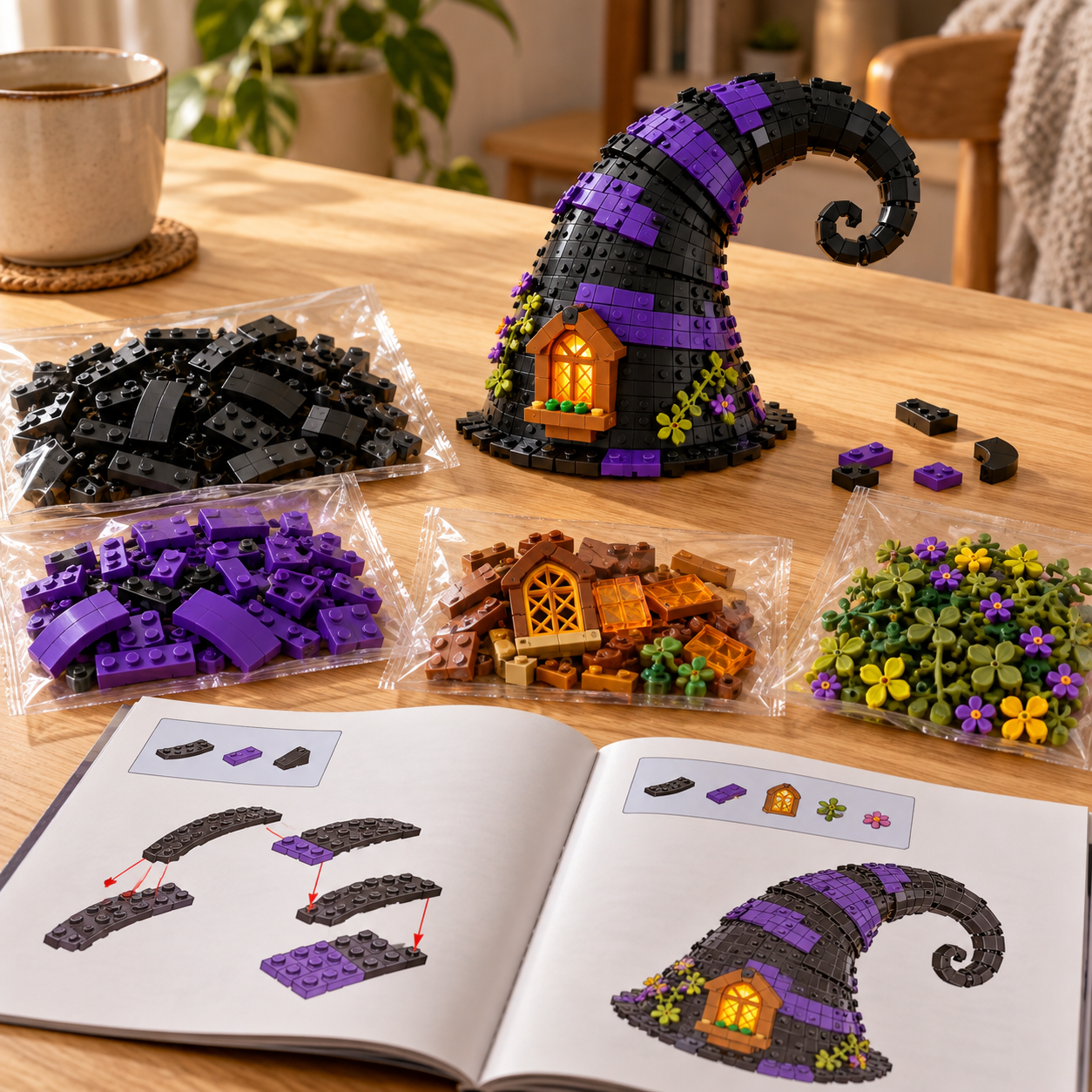 Witch’s Hat Cottage Halloween Building Set