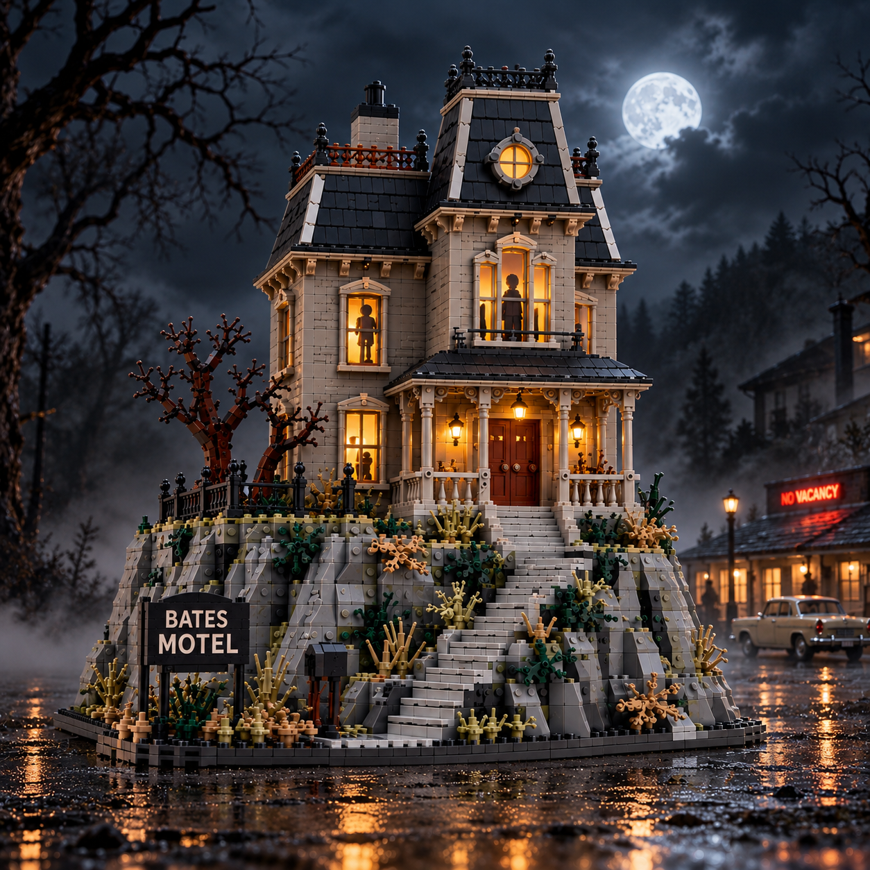 Bates Motel 1960 Classic Horror Building Set