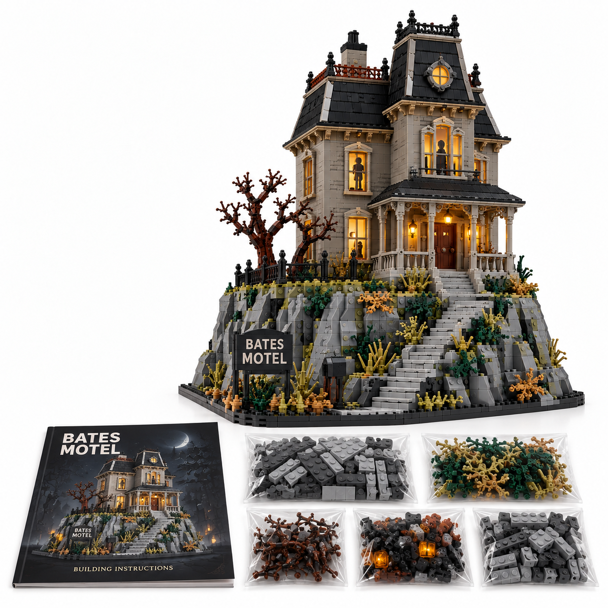 Bates Motel 1960 Classic Horror Building Set