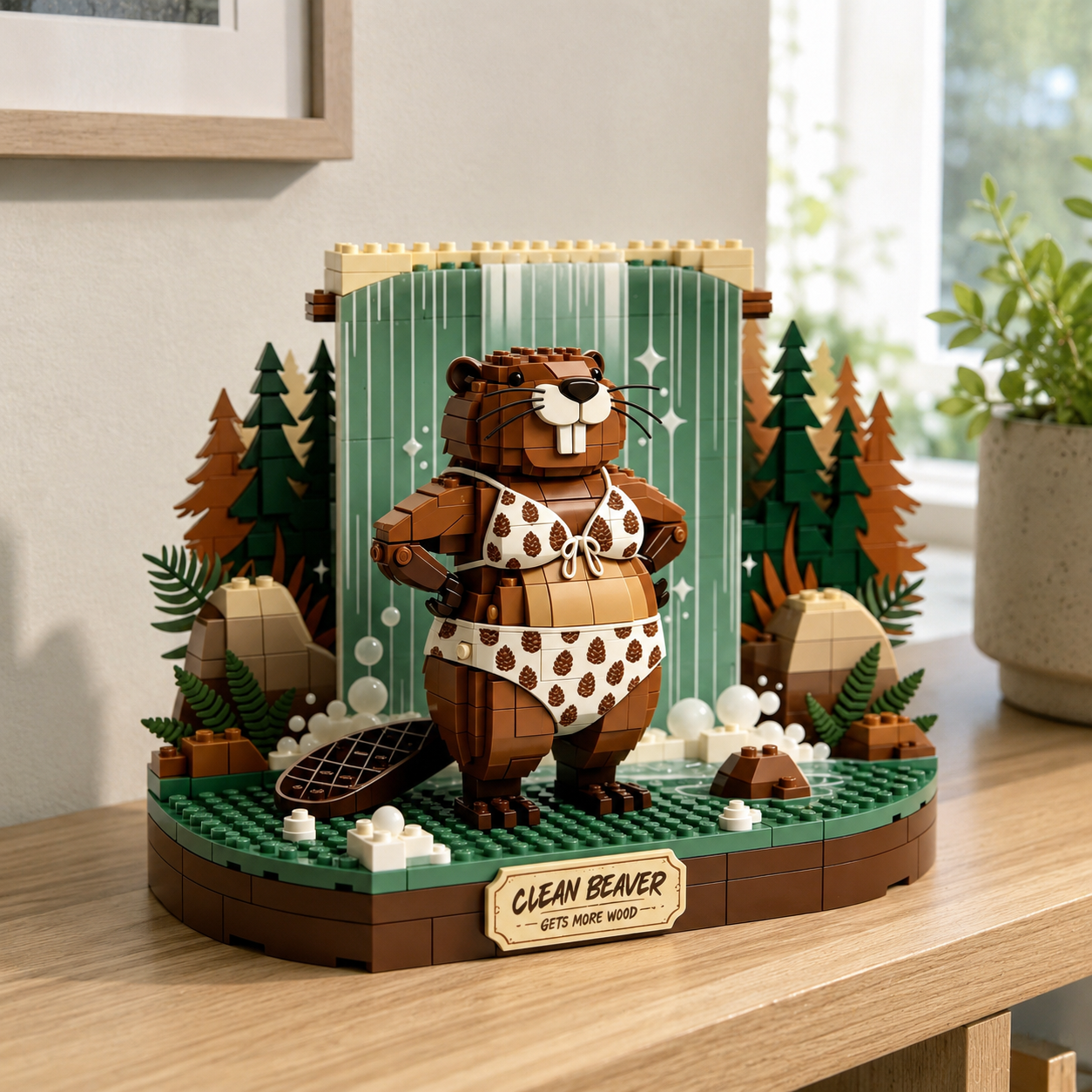 Clean Beaver Forest Spa Retreat Building Set