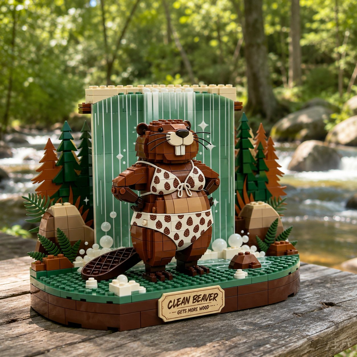 Clean Beaver Forest Spa Retreat Building Set