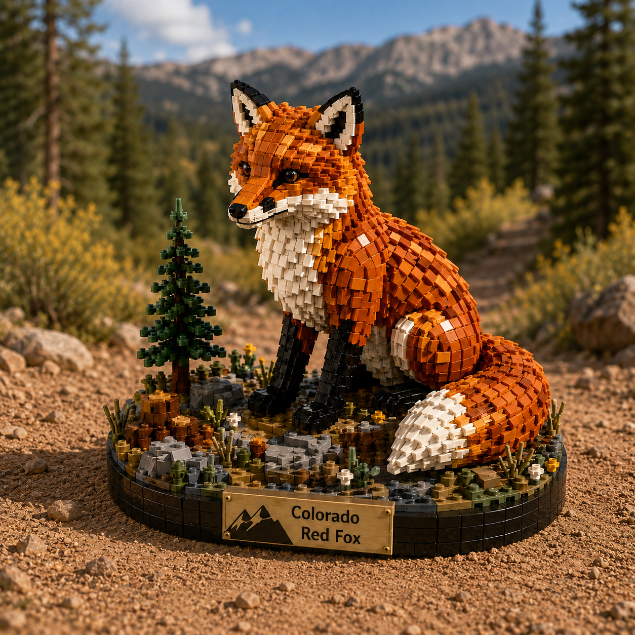 Colorado Red Fox Brick Display Set