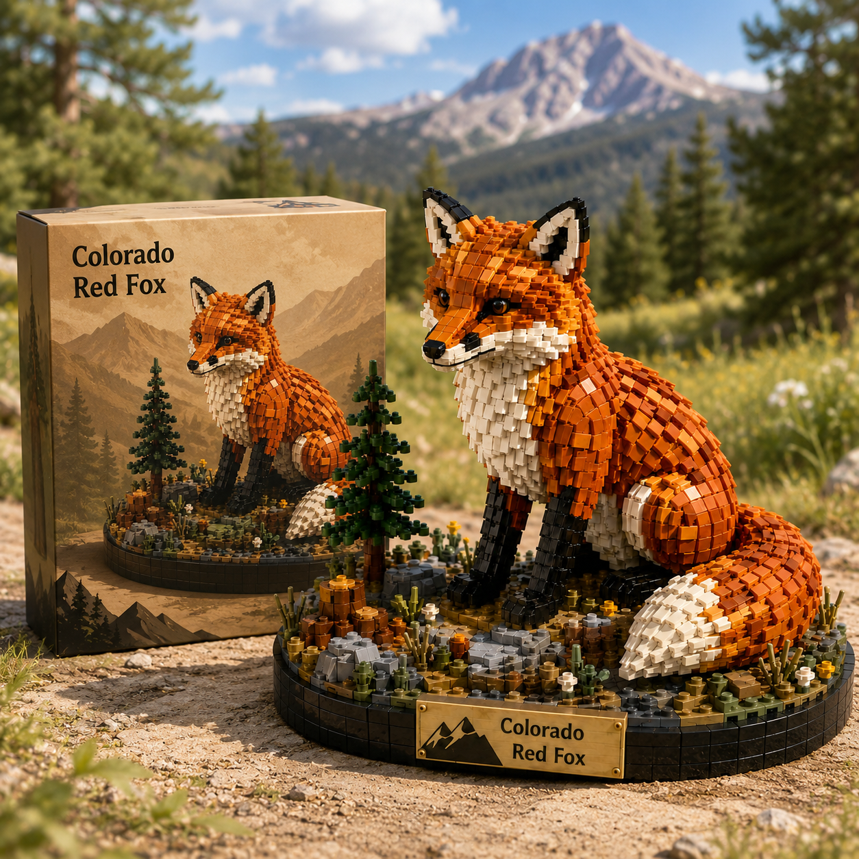 Colorado Red Fox Brick Display Set
