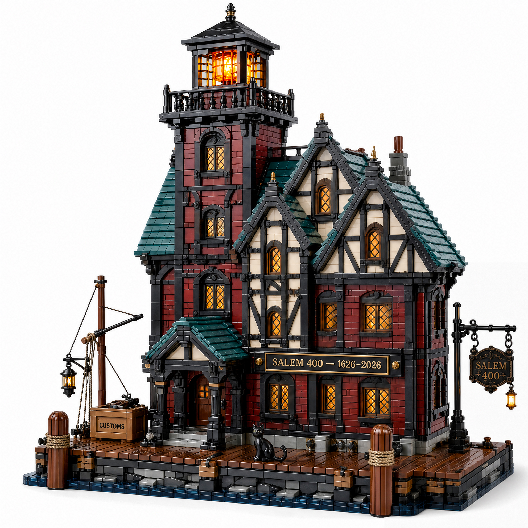Salem 400 — Historic Custom House & Harbor Light Collector Building Set