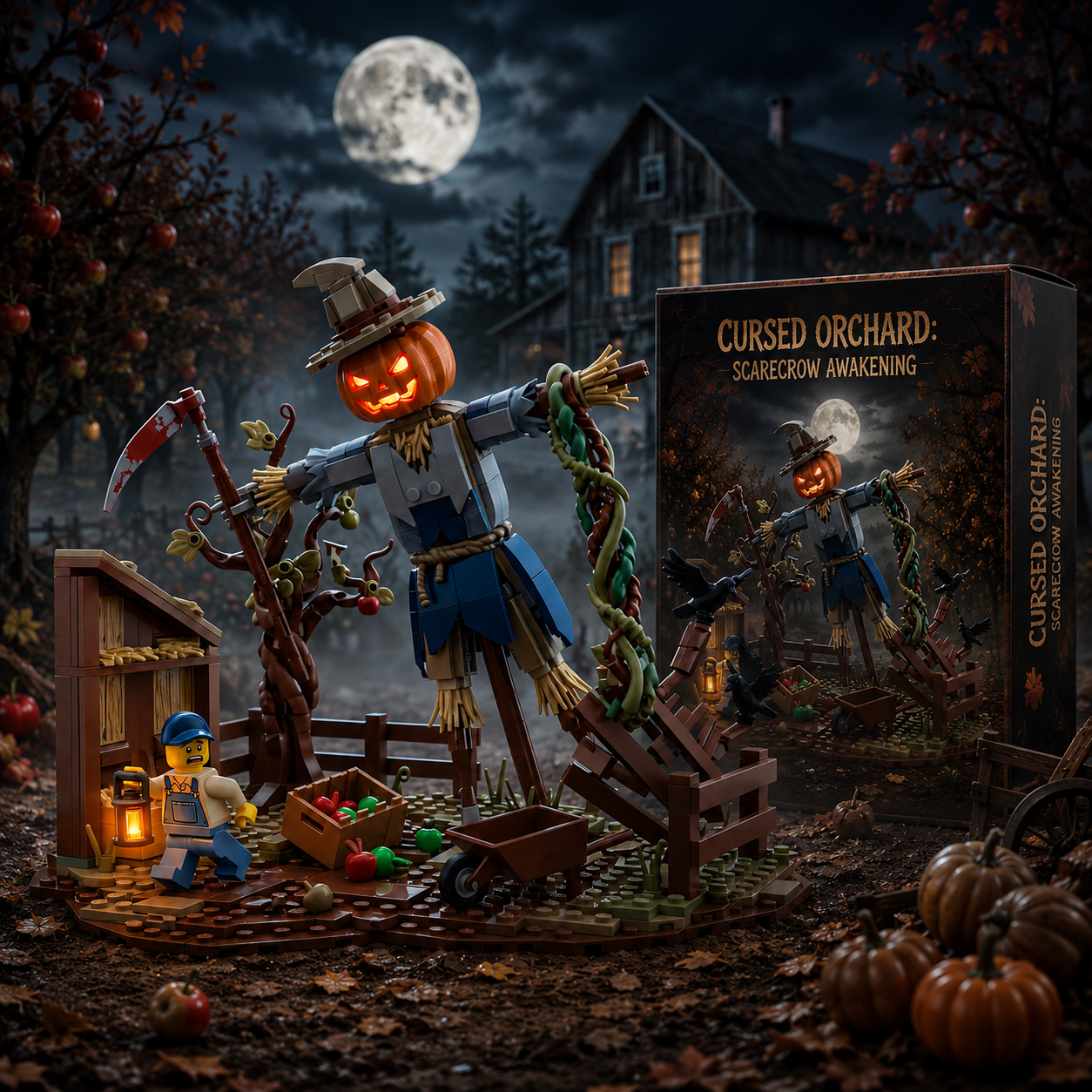 Cursed Orchard Scarecrow Awakening Diorama Building Set