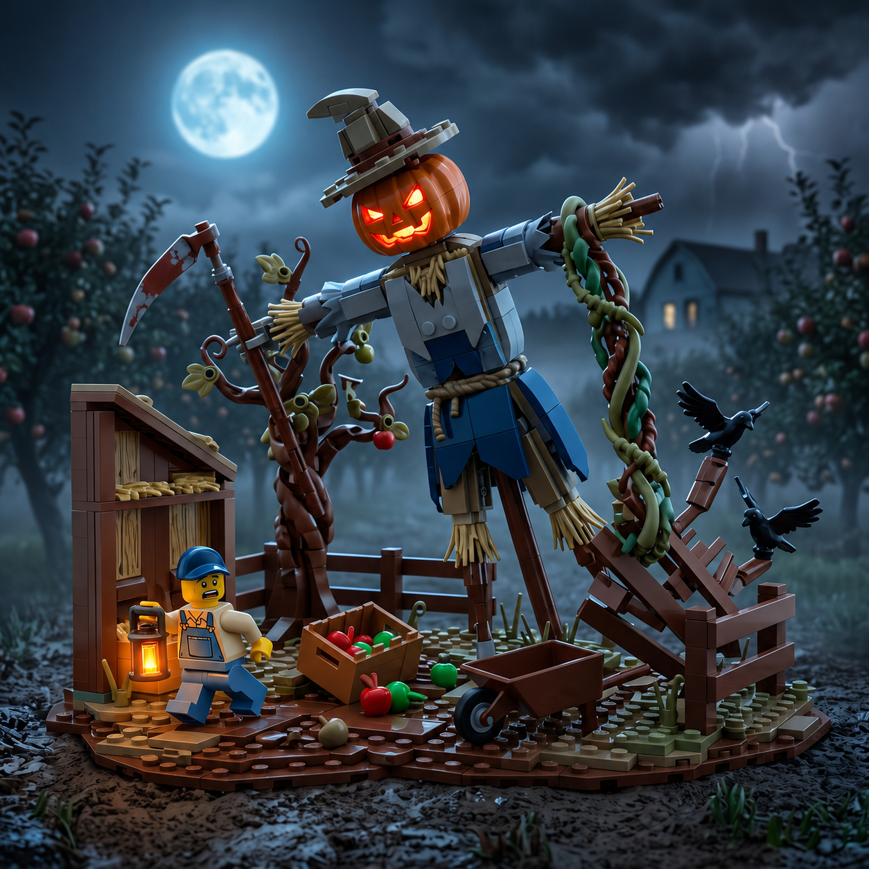 Cursed Orchard Scarecrow Awakening Diorama Building Set