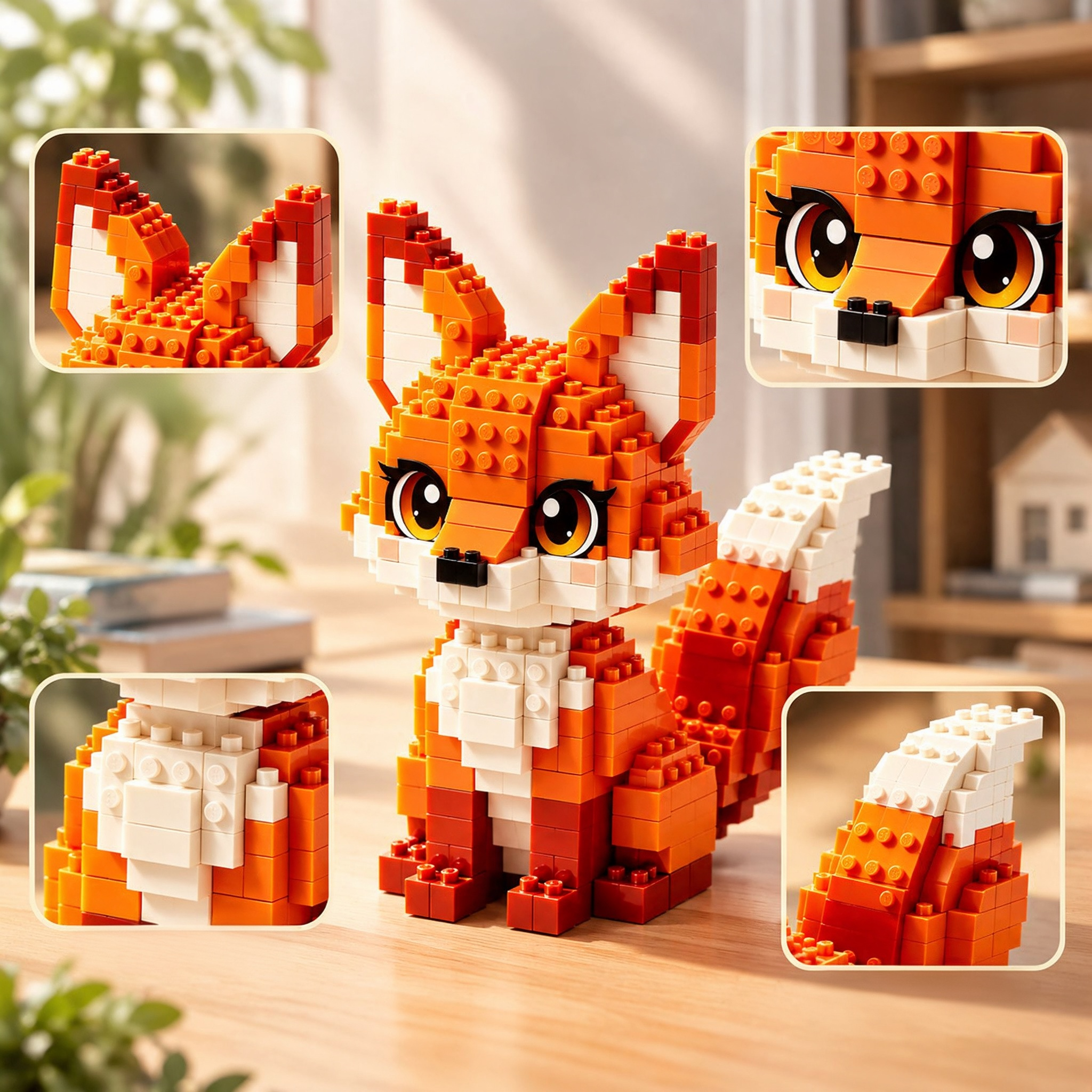 Cute Fox Building Blocks 