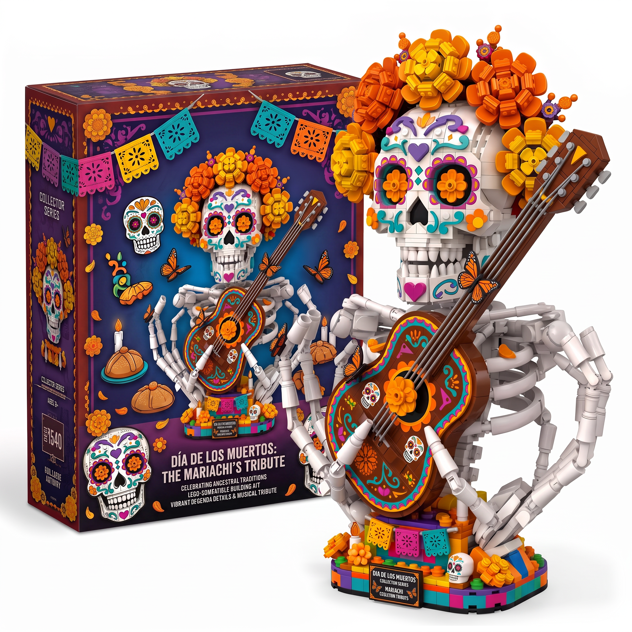 Día de los Muertos Mariachi Skeleton Guitar Building Set