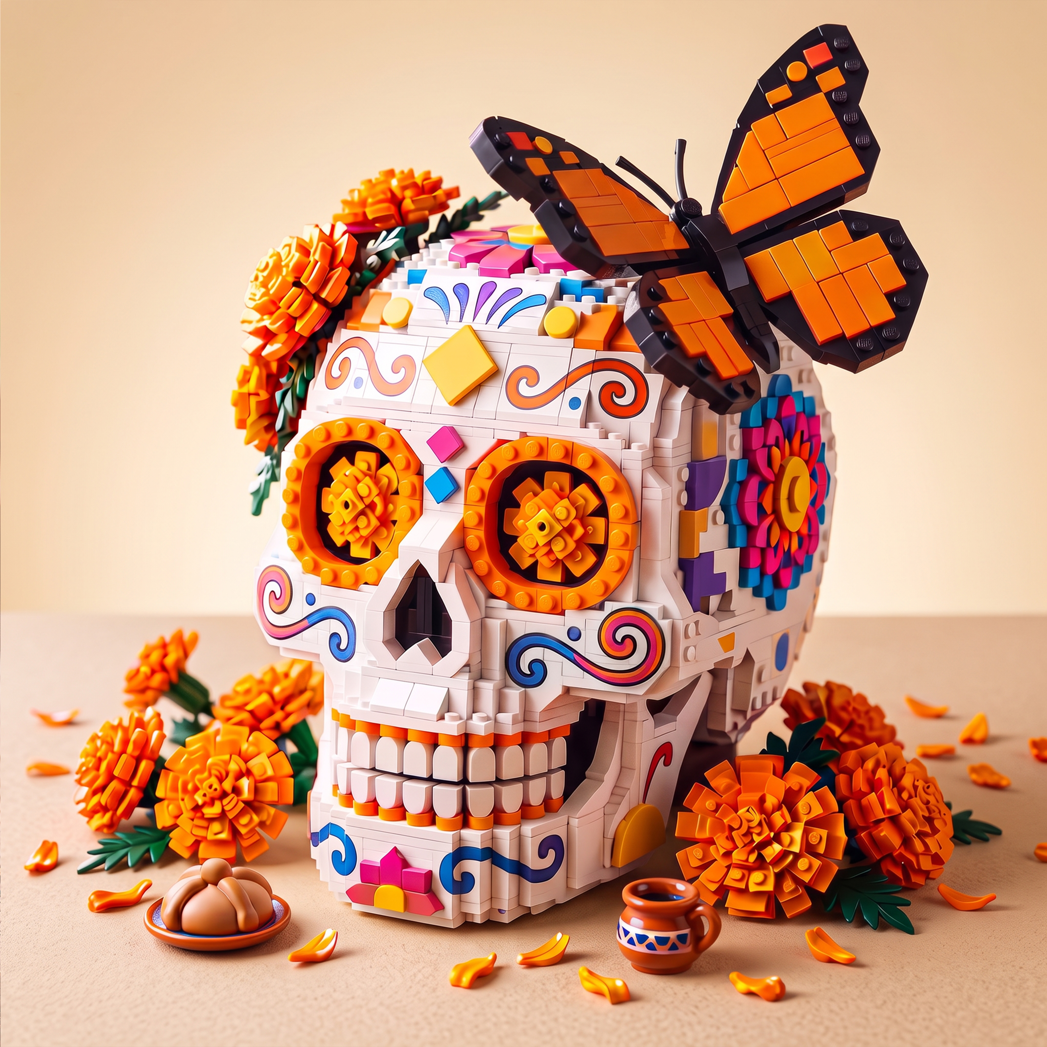 Day of the Dead Calavera Skull Building Set