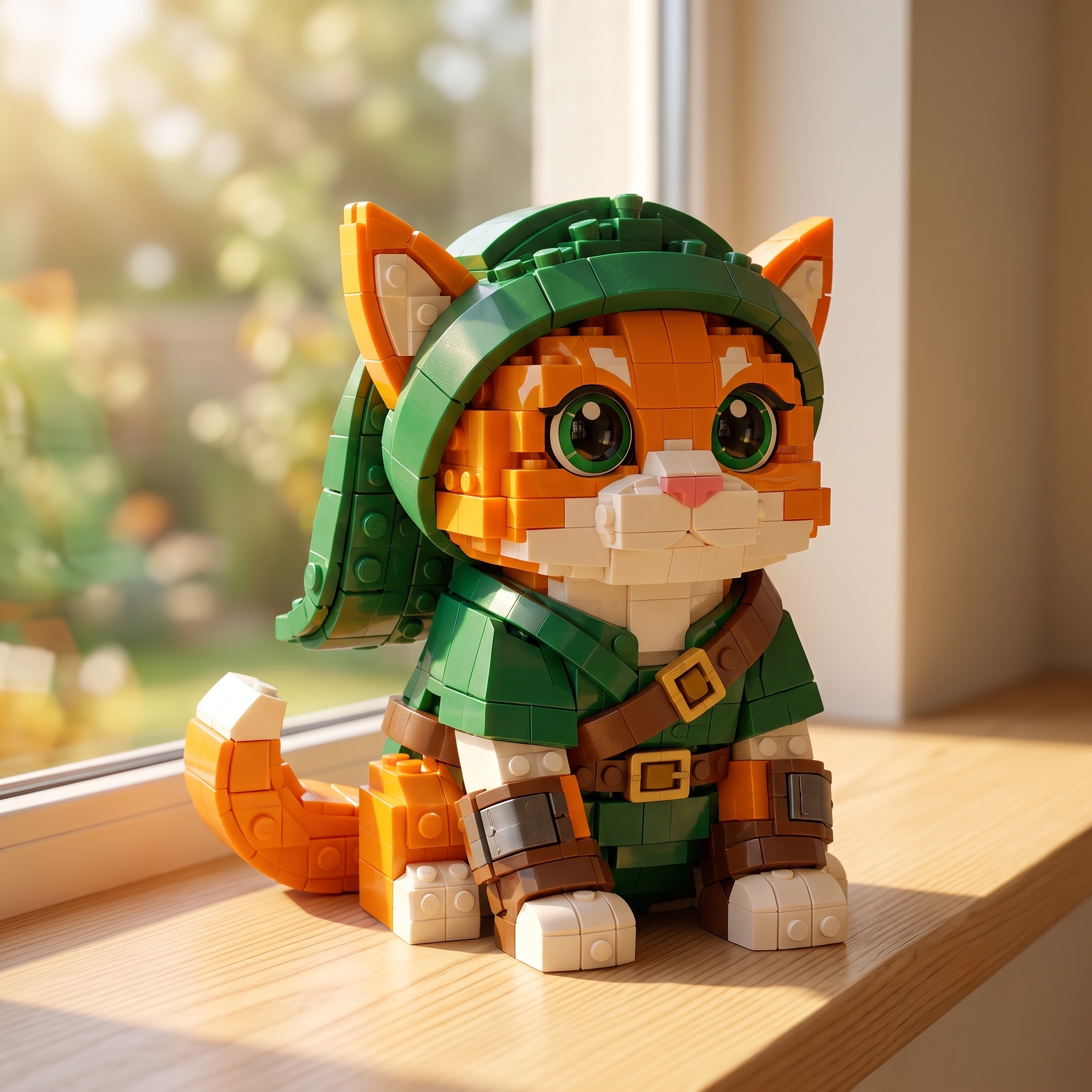 Forest Hero Cat Building Blocks Set