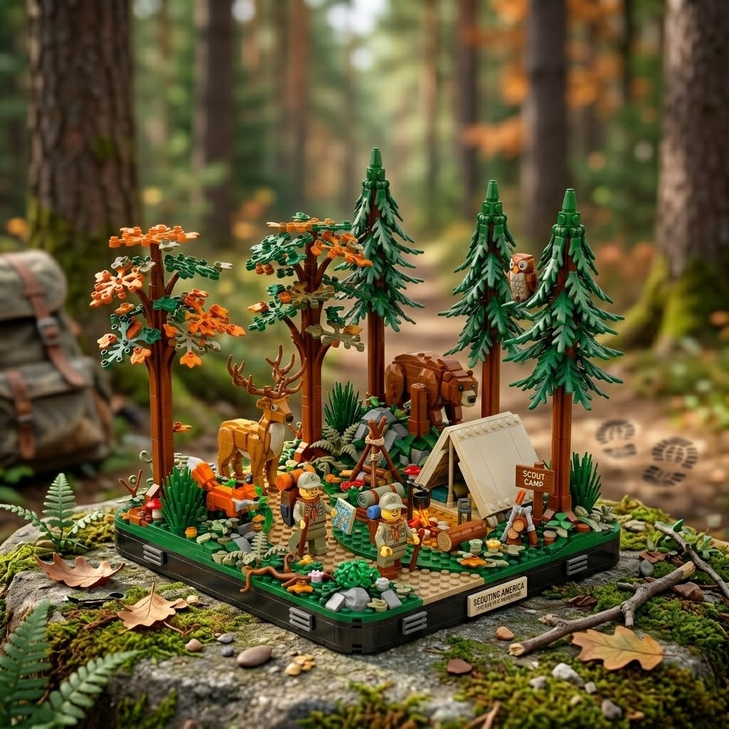 Forest Scout Camp Adventure Building Blocks Set