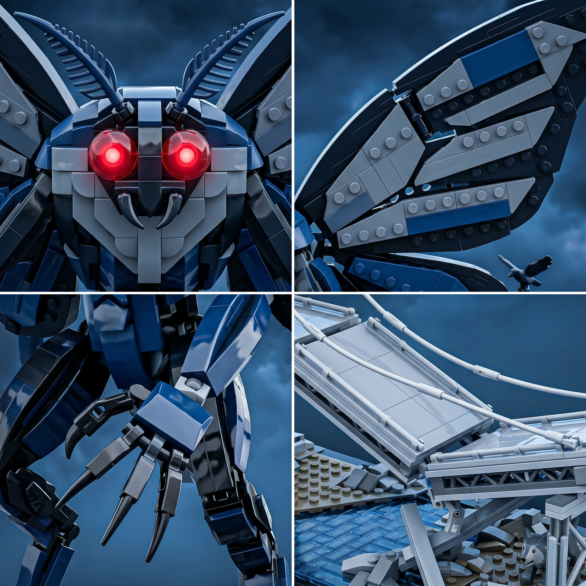 Shadow Wing Moth Titan Bridge Diorama Building Set