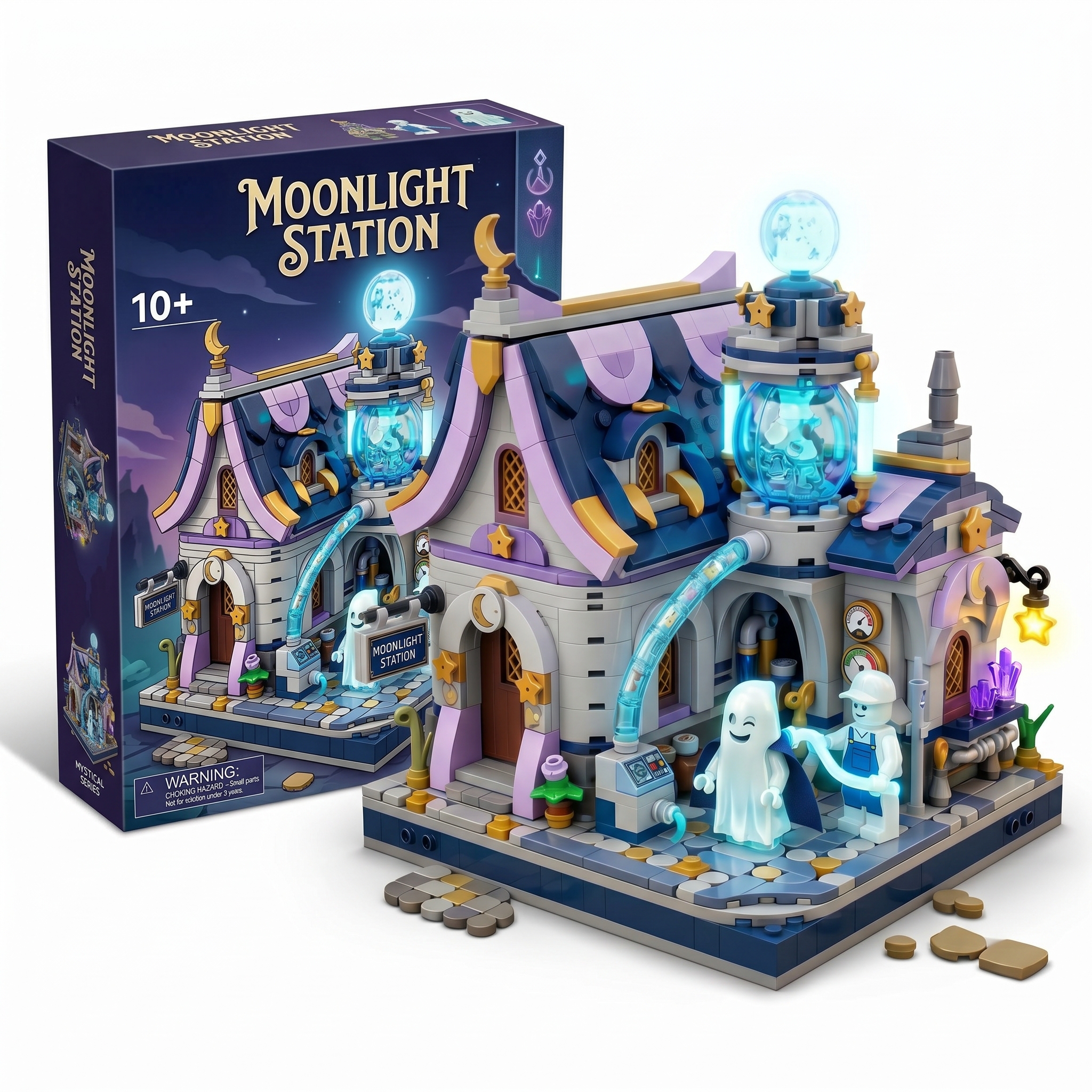 Halloween Ghost Moonlight Station Display Building Set