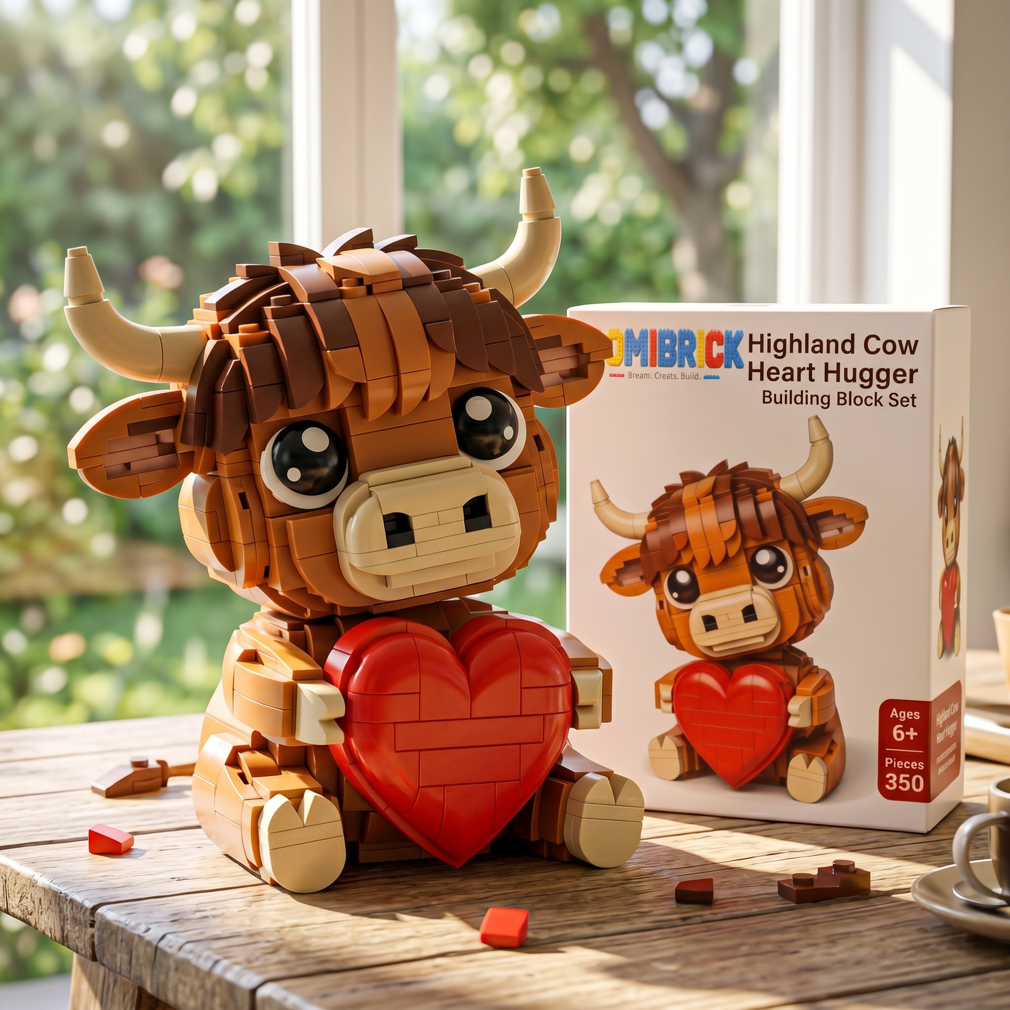 Highland Cow Heart Hugger Building Set