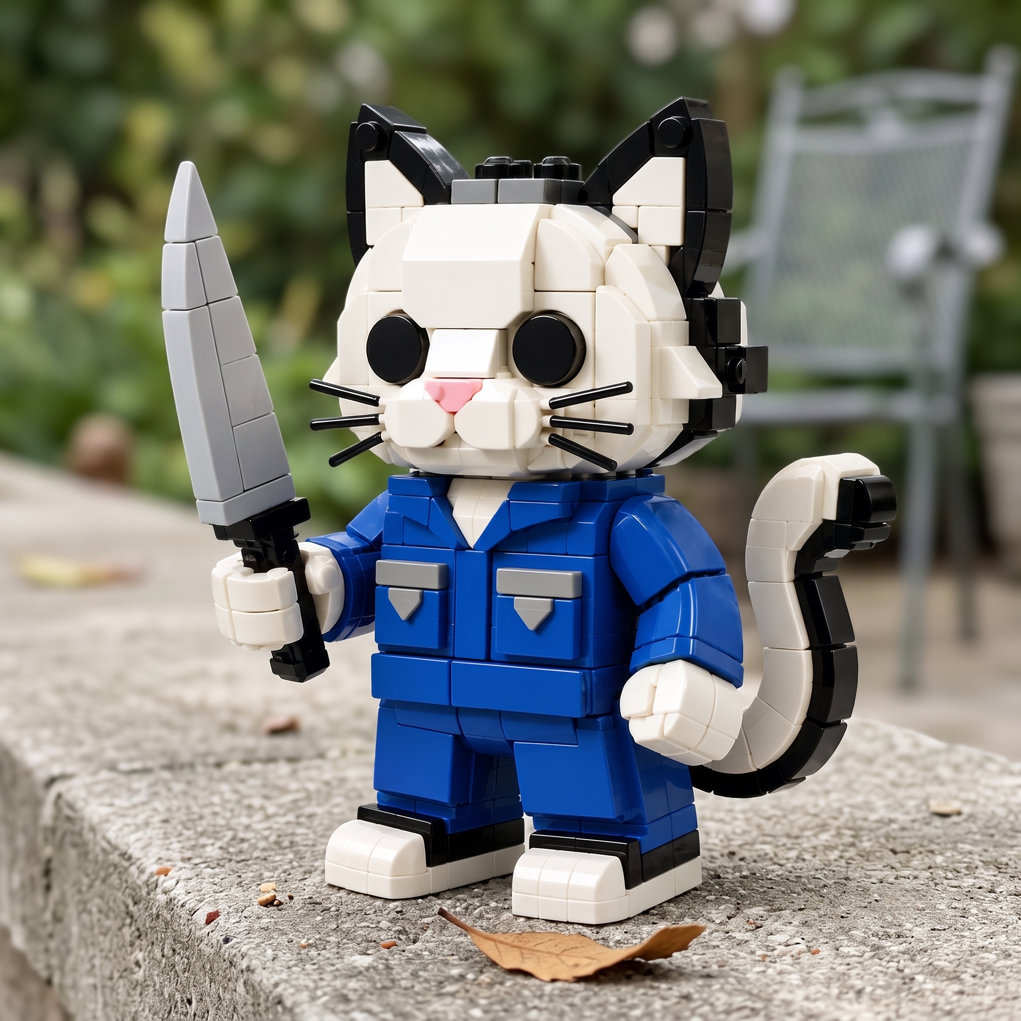 Masked Horror Cat Building Blocks Set