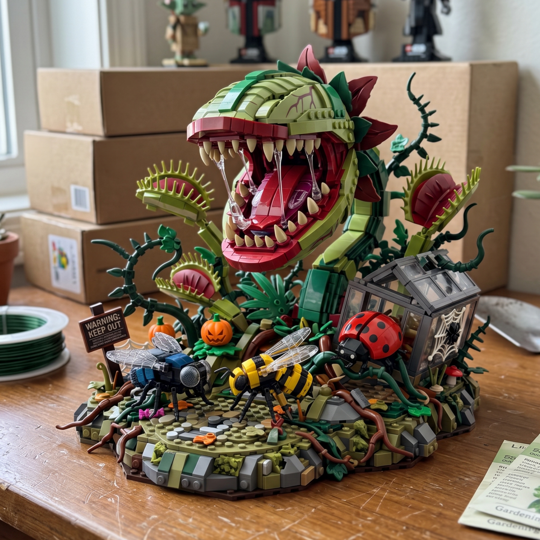 Monster Venus Flytrap Halloween Diorama Building Set