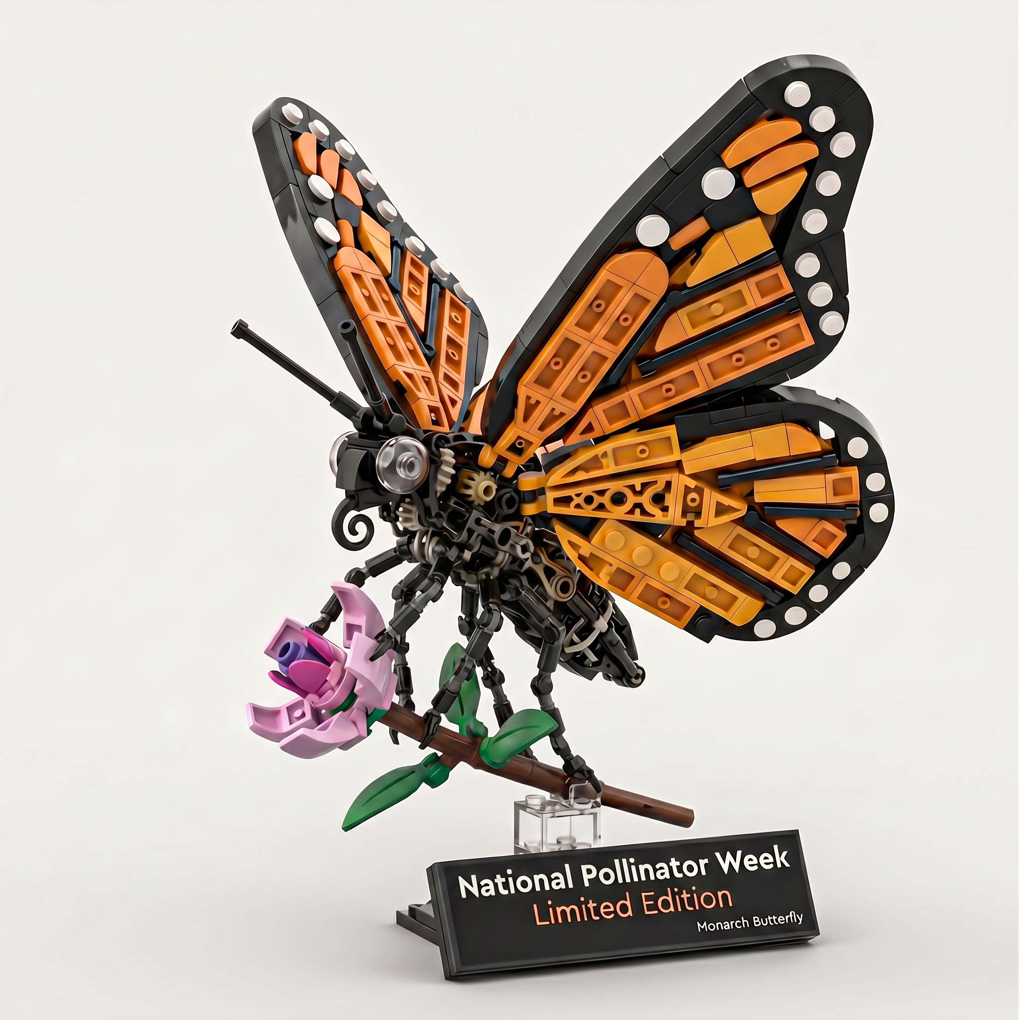 Monarch Butterfly Pollinator Display Building Set