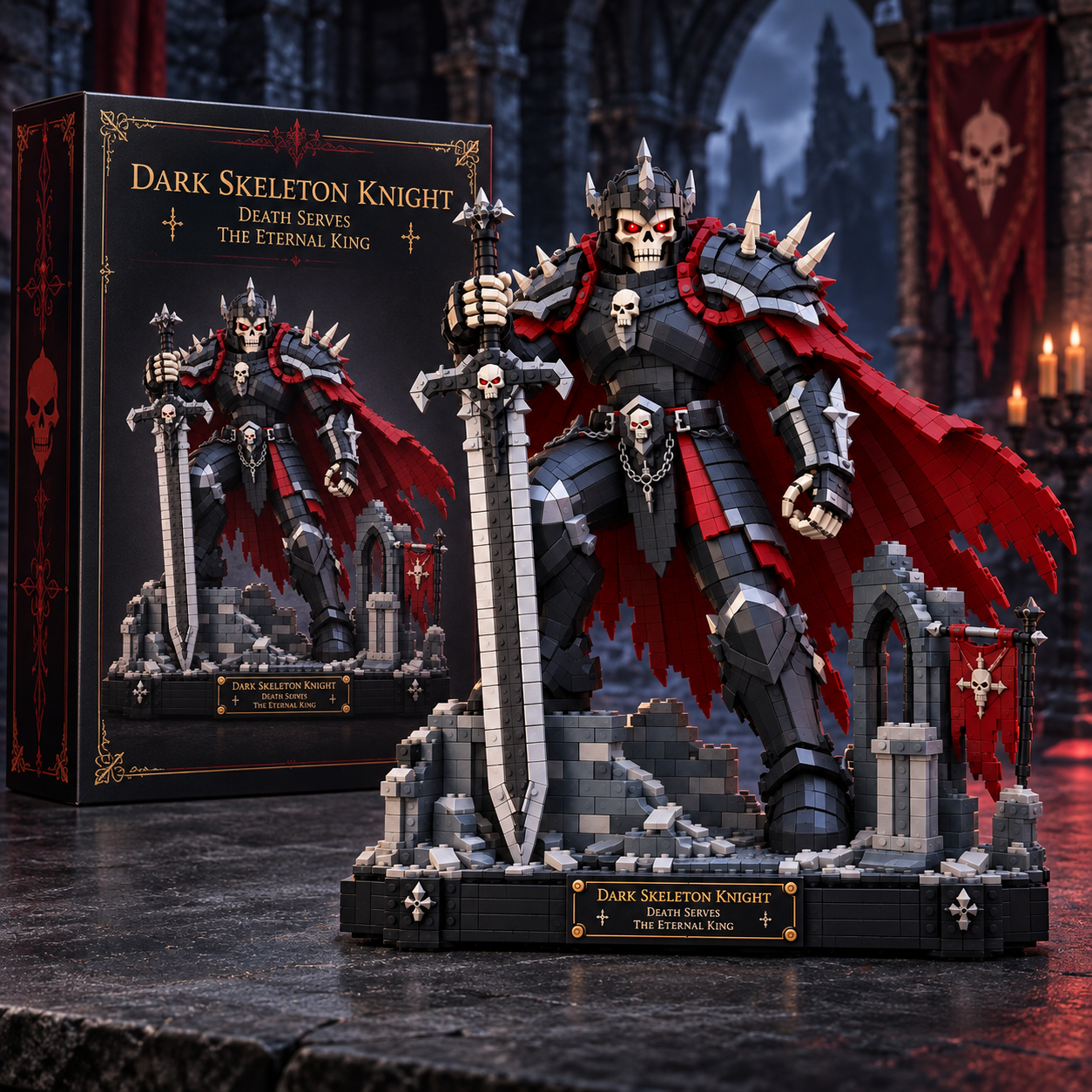 Dark Skeleton Knight Eternal King Collector Building Set