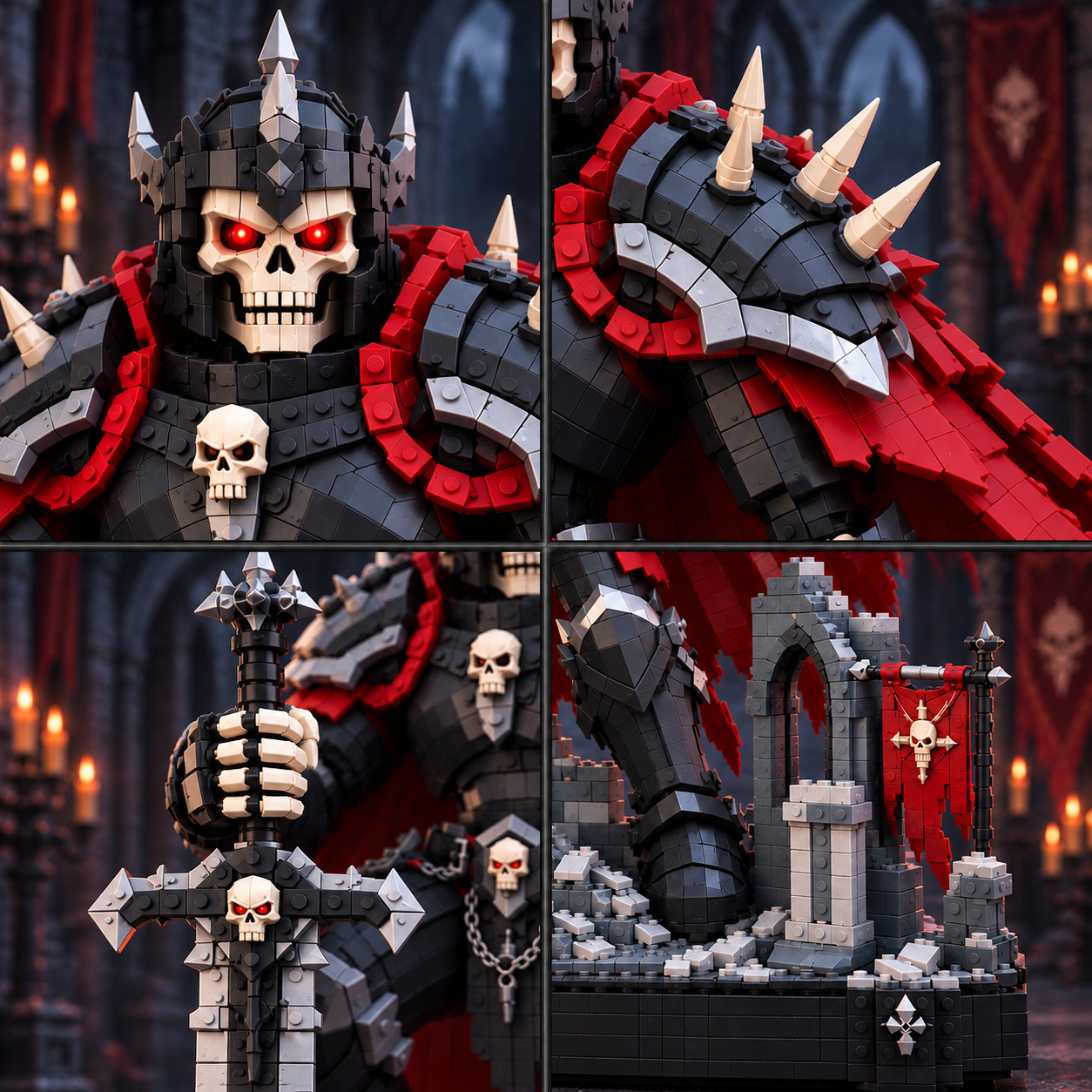 Dark Skeleton Knight Eternal King Collector Building Set