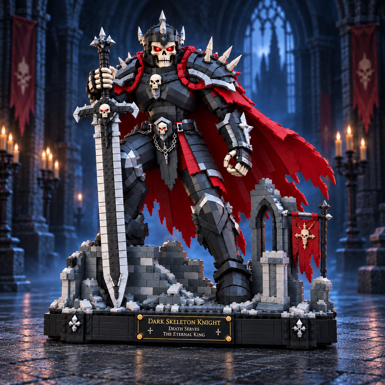 Dark Skeleton Knight Eternal King Collector Building Set