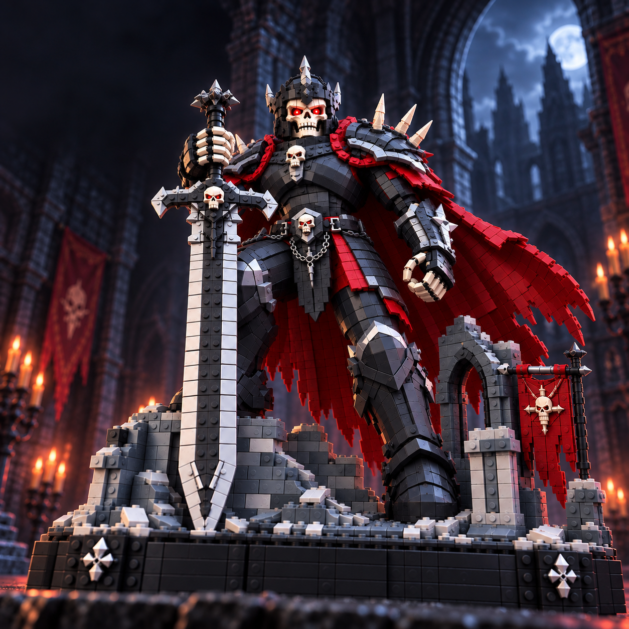 Dark Skeleton Knight Eternal King Collector Building Set