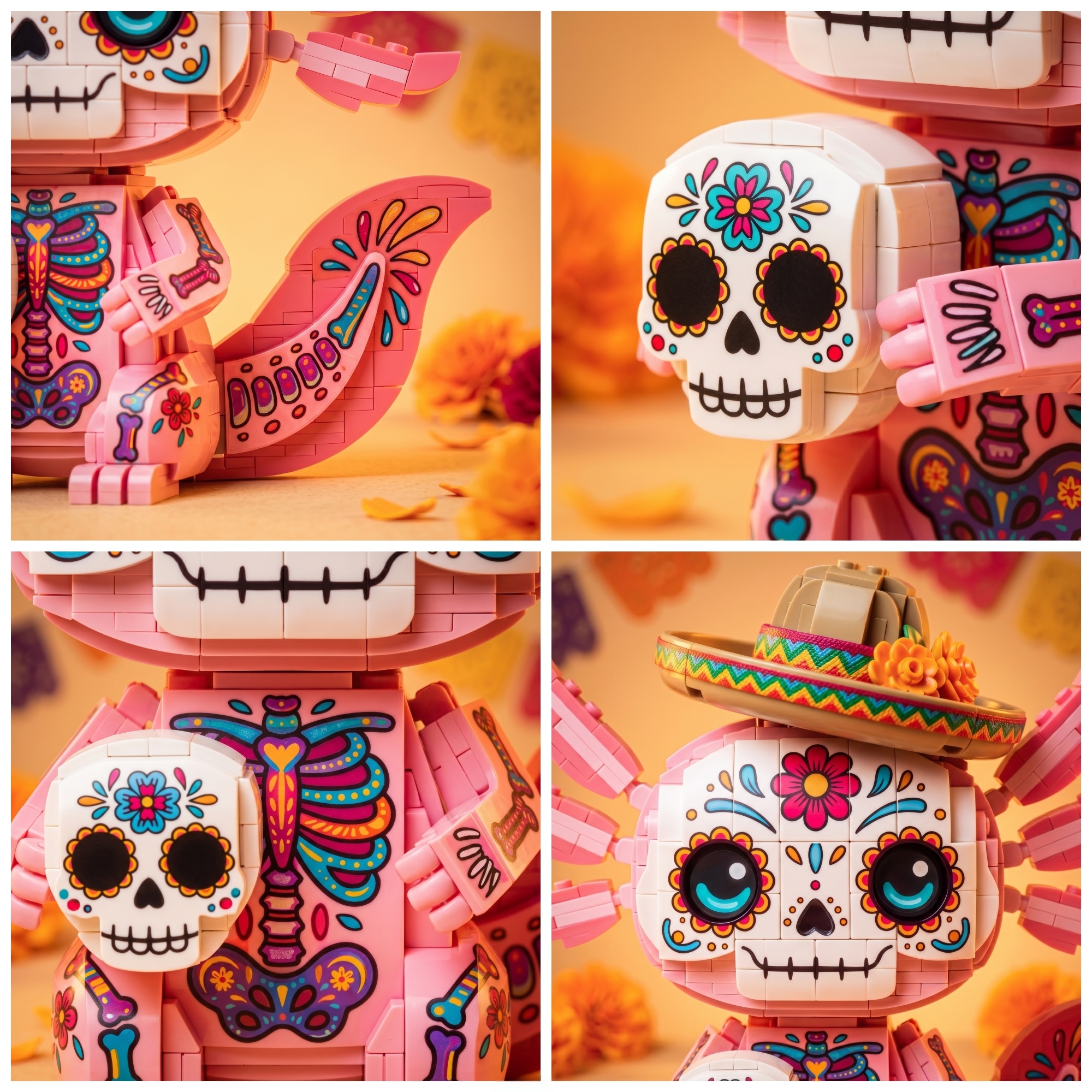 Día de los Muertos Calaverita Axolotl Building Set
