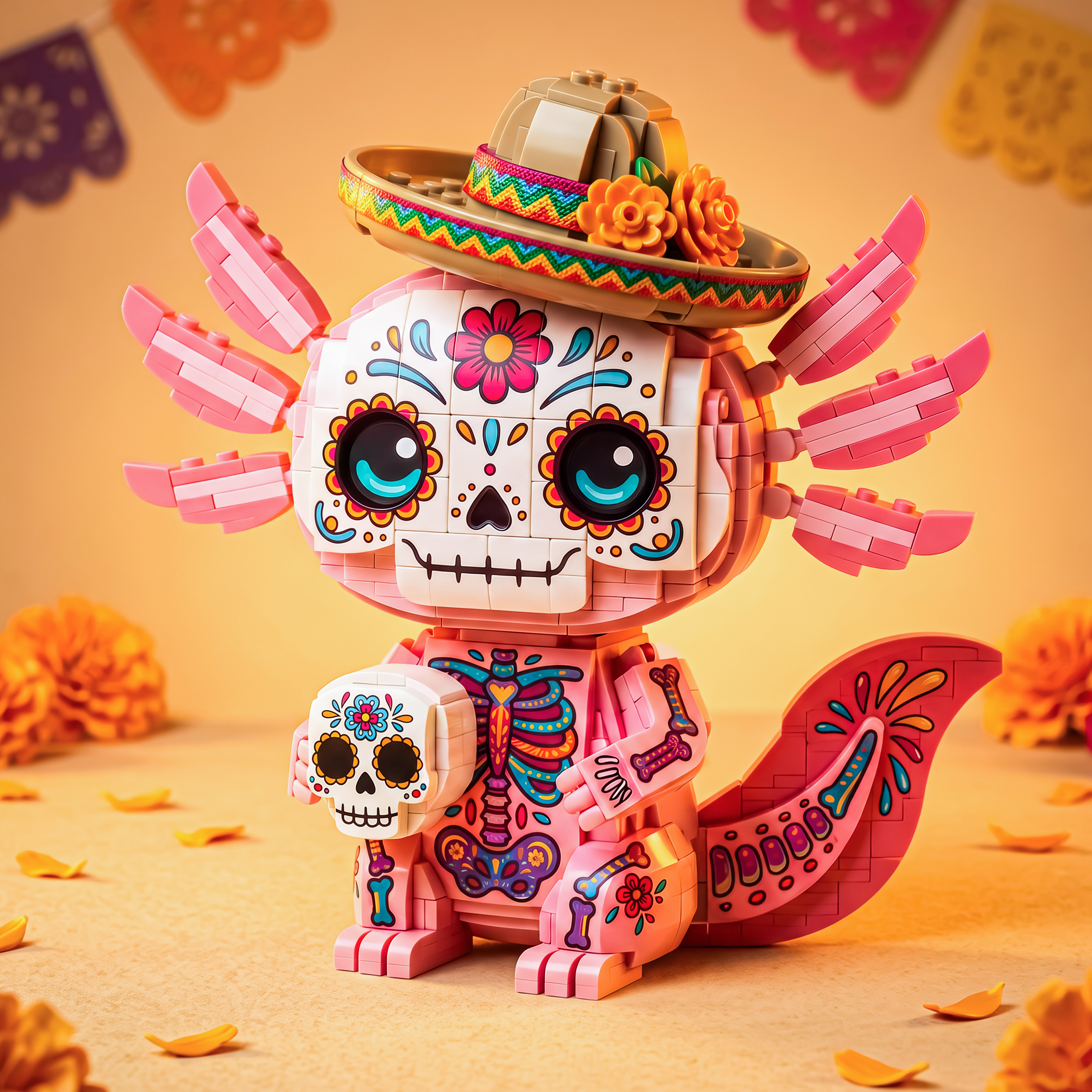 Día de los Muertos Calaverita Axolotl Building Set