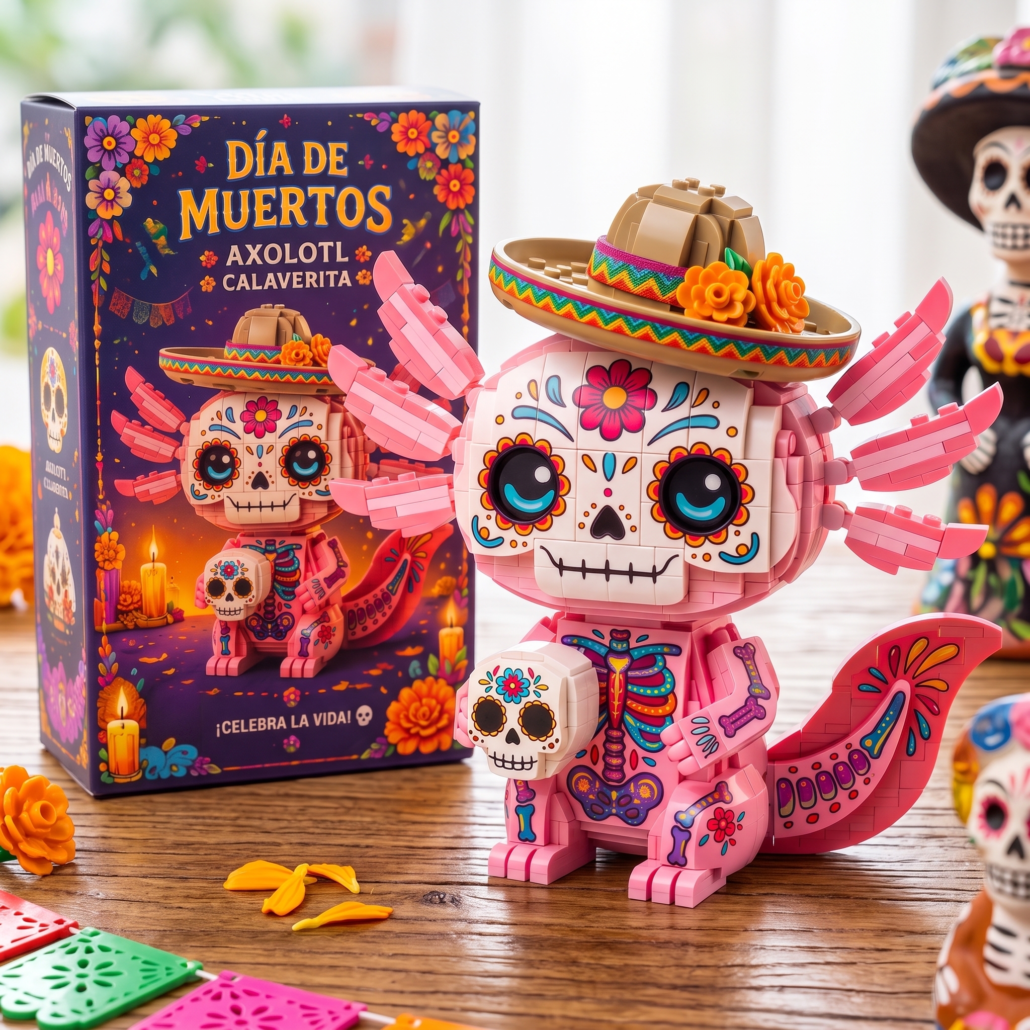 Día de los Muertos Calaverita Axolotl Building Set