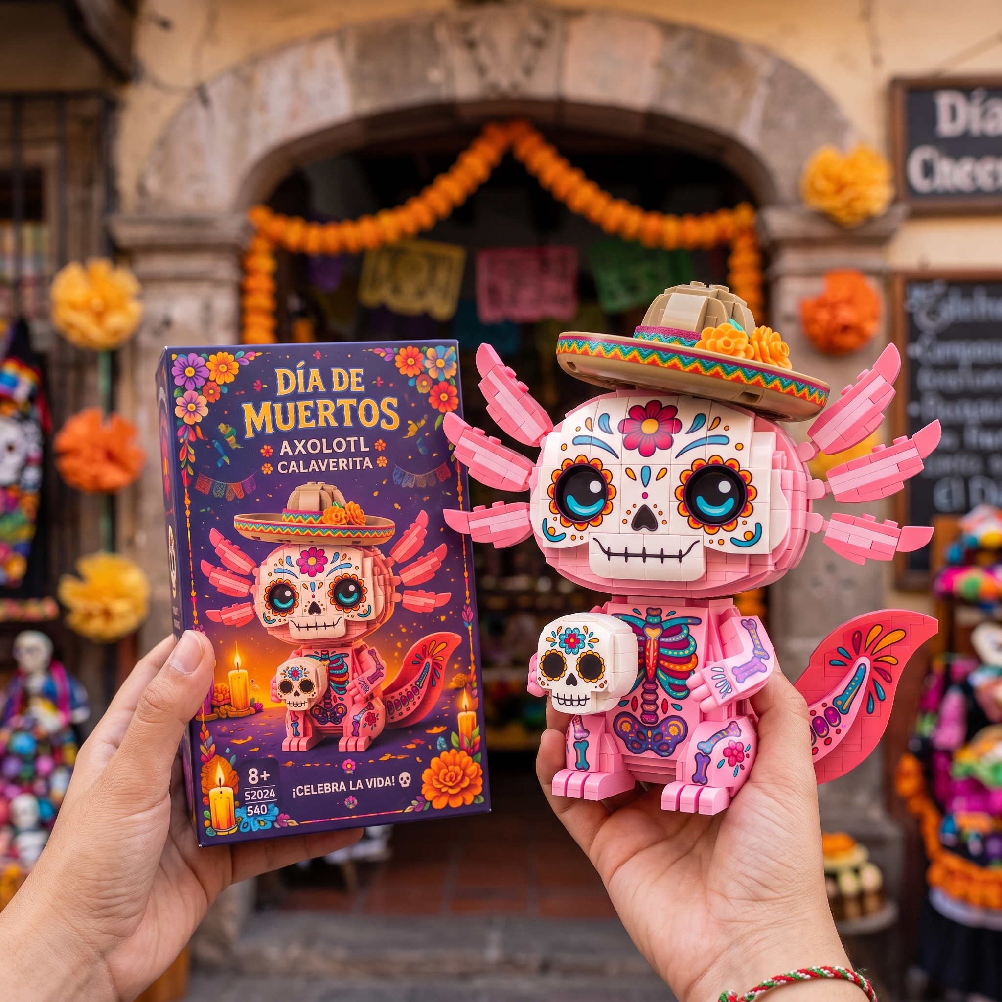 Día de los Muertos Calaverita Axolotl Building Set