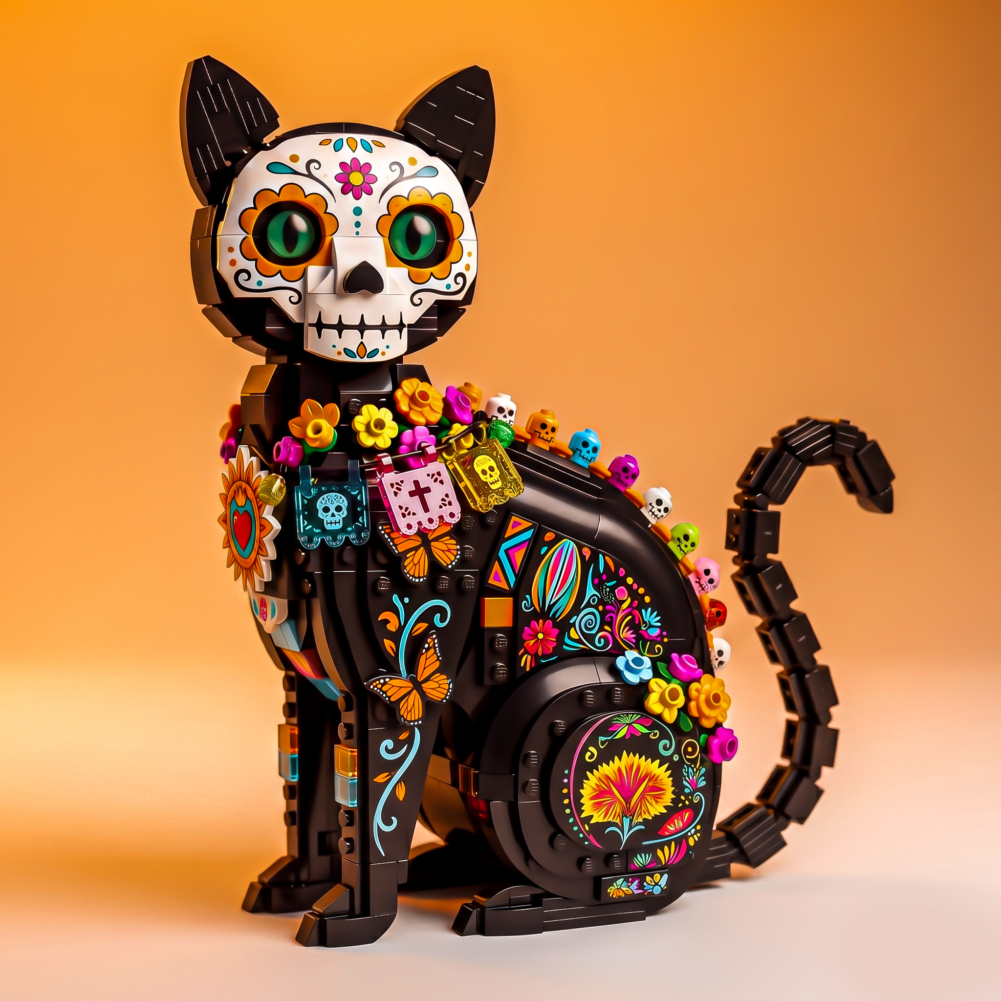 Day of the Dead Calavera Cat Building Set