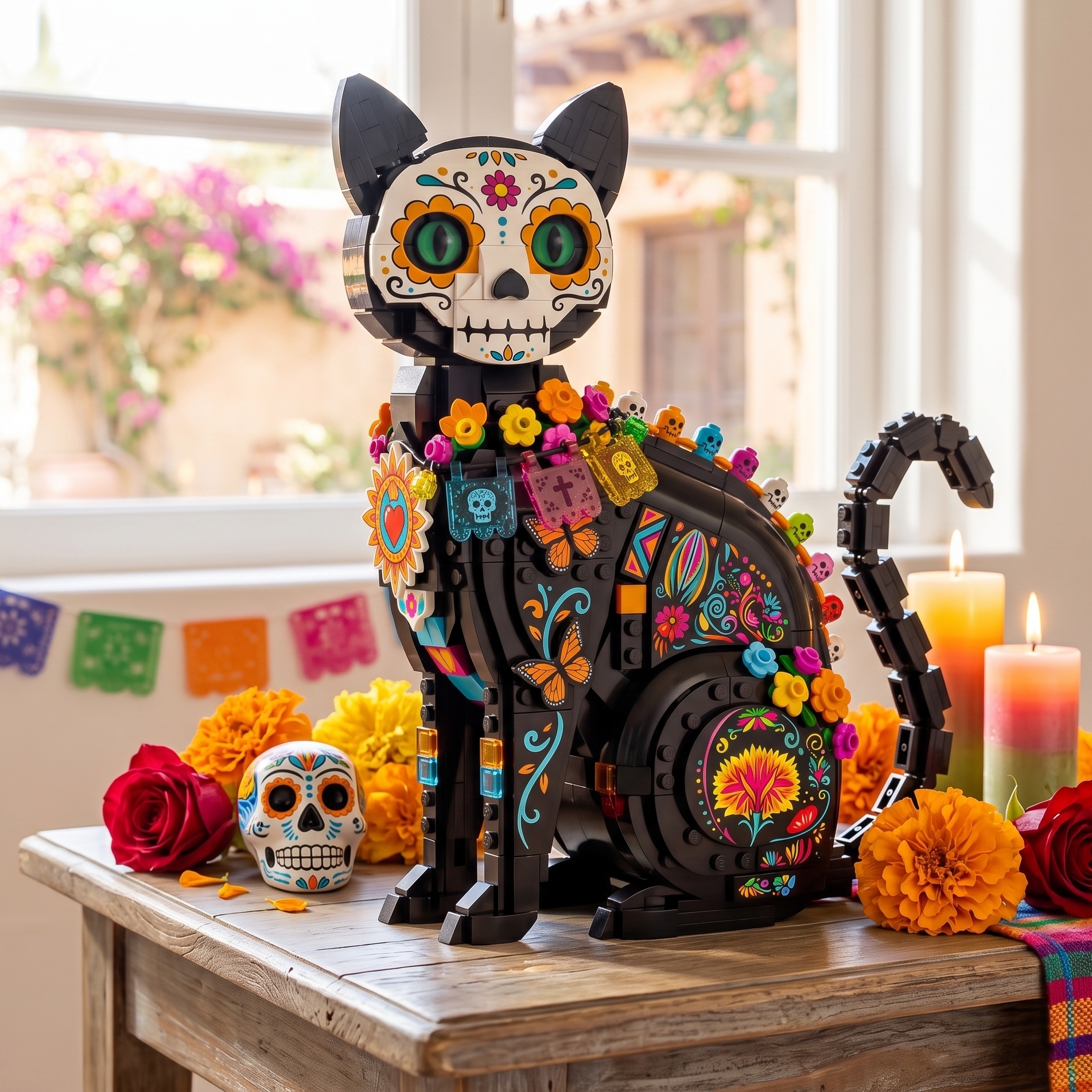 Day of the Dead Calavera Cat Building Set