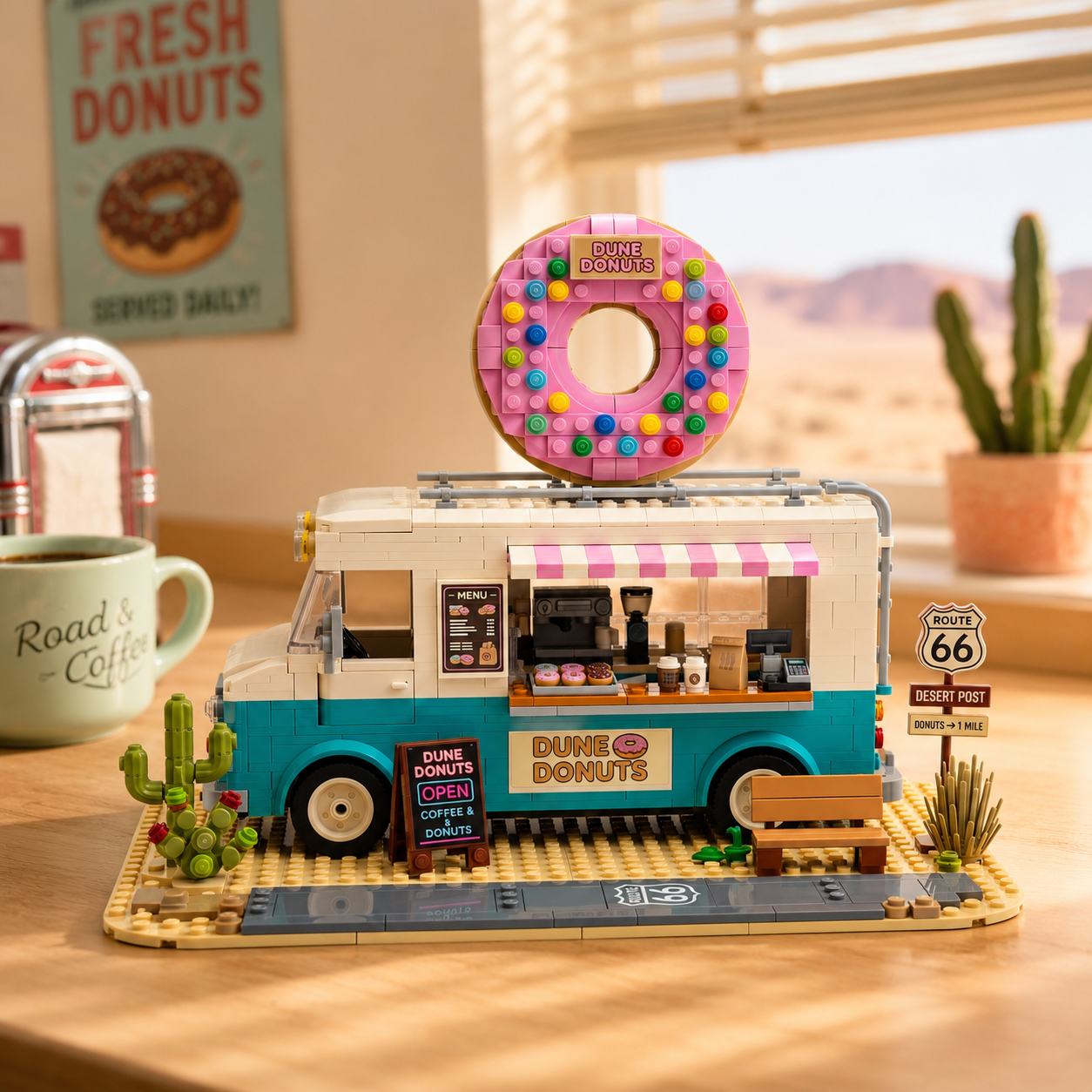 Dune Donuts Route 66 Food Truck Building Set