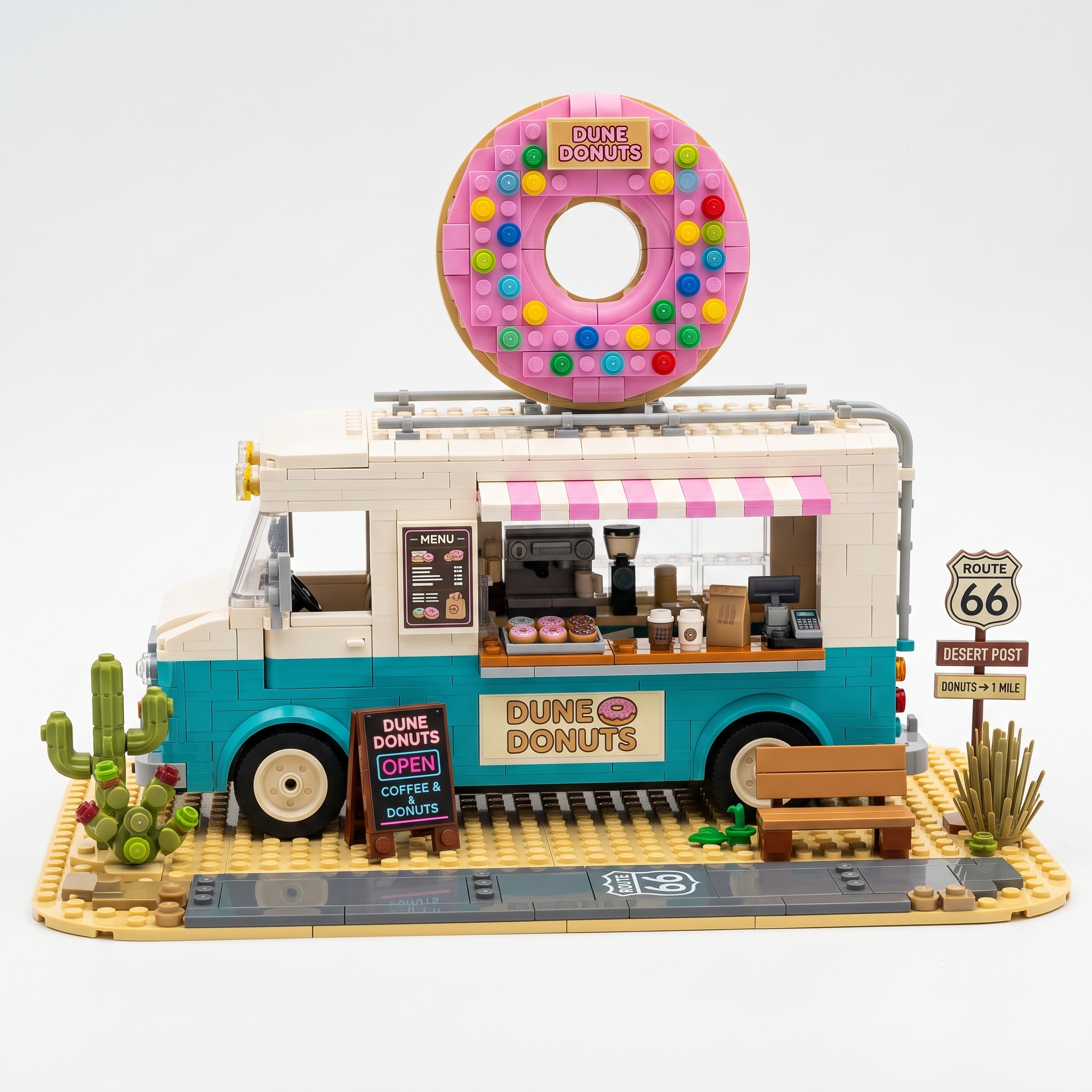 Dune Donuts Route 66 Food Truck Building Set