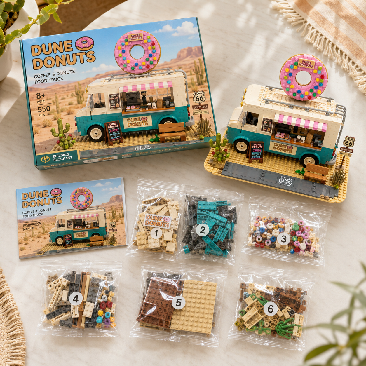Dune Donuts Route 66 Food Truck Building Set