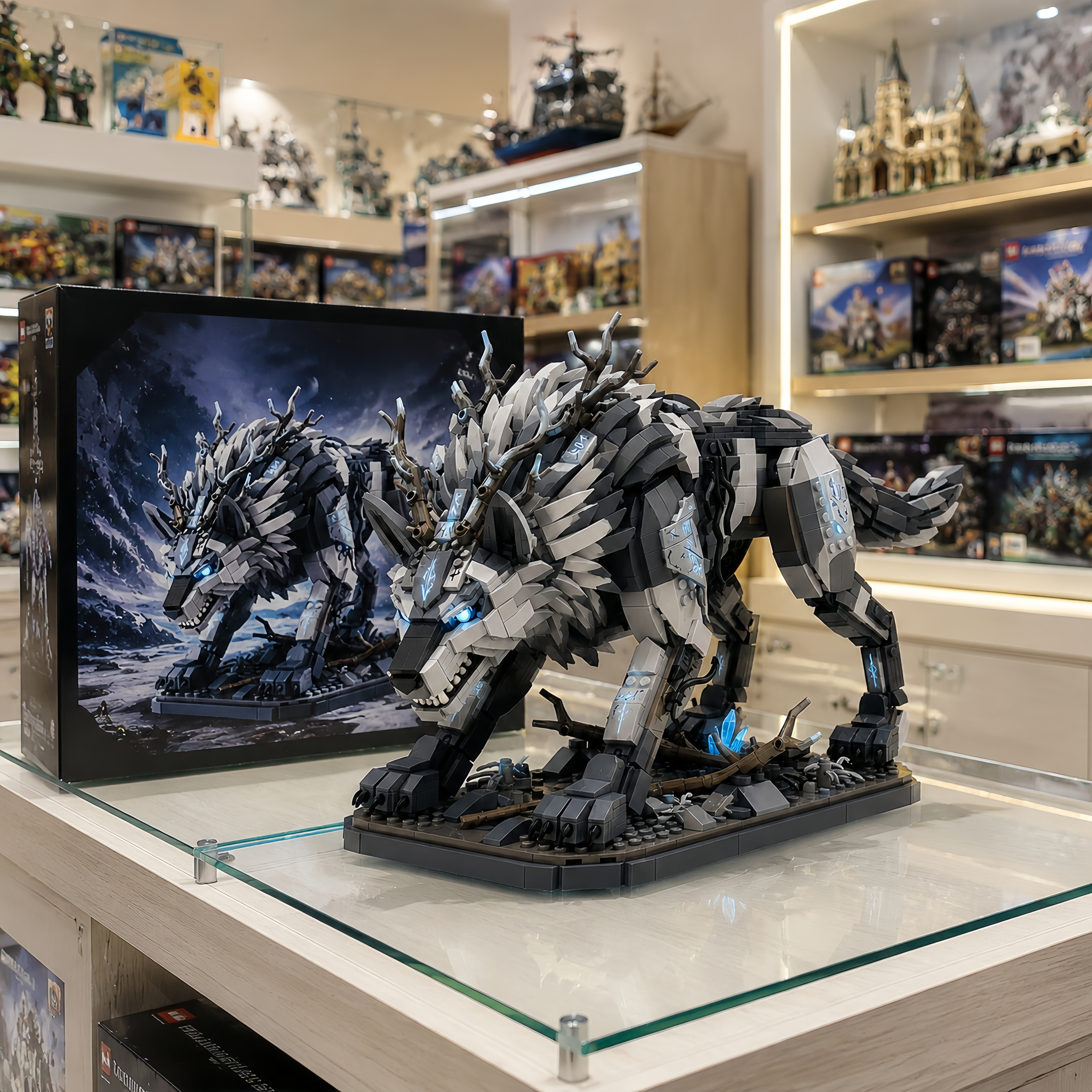 Frostsilver Wolf King Building Set
